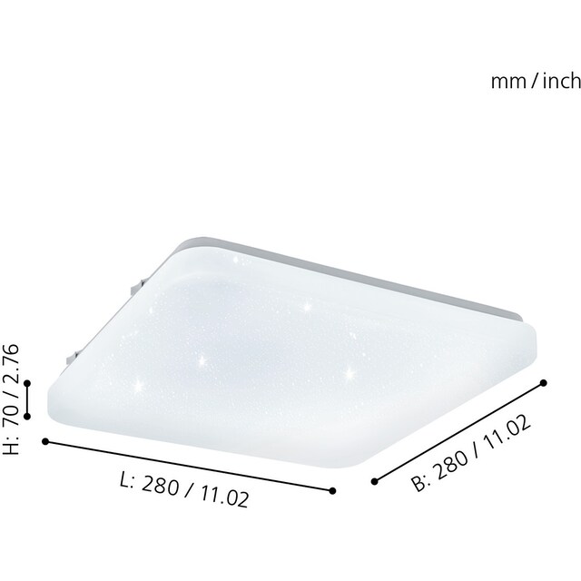 EGLO LED Deckenleuchte »FRANIA-S«, LED-Board, Warmweiß, weiß / L28 x H7 x  B28
