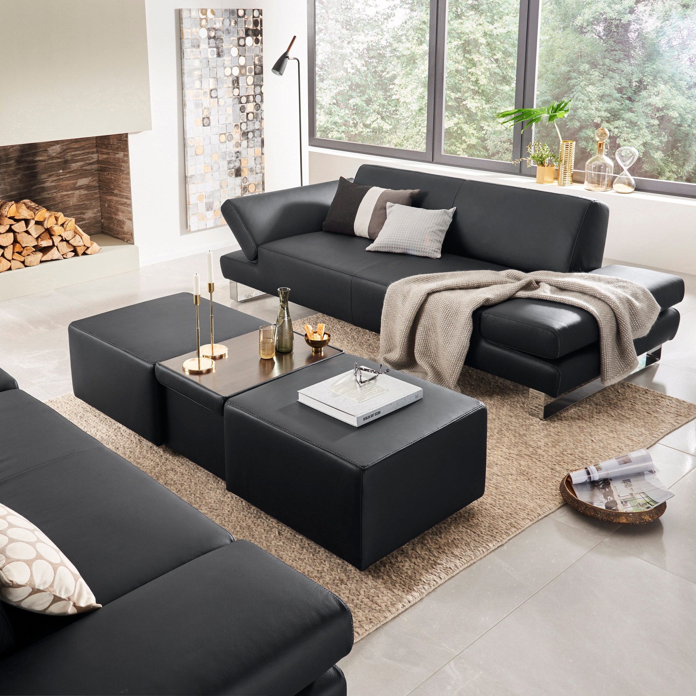 W.SCHILLIG 3-Sitzer »taboo Designsofa mit hohem Sitzkomfort« mit Normaltiefe, inklusive Armlehnenverstellung, mit Kontrastnaht