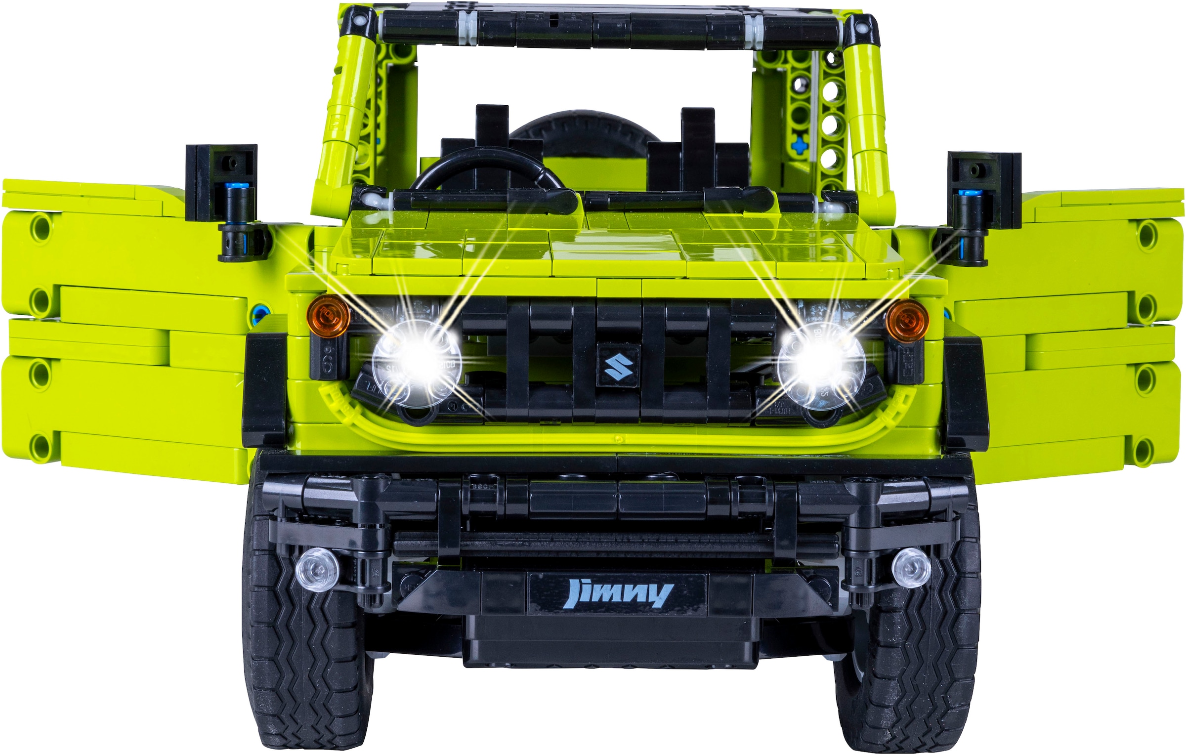 Jamara RC-Auto »CaDA, Suzuki Jimny 1:12 grün 2,4GHz Bricks«, (579 tlg.), mit LED Licht