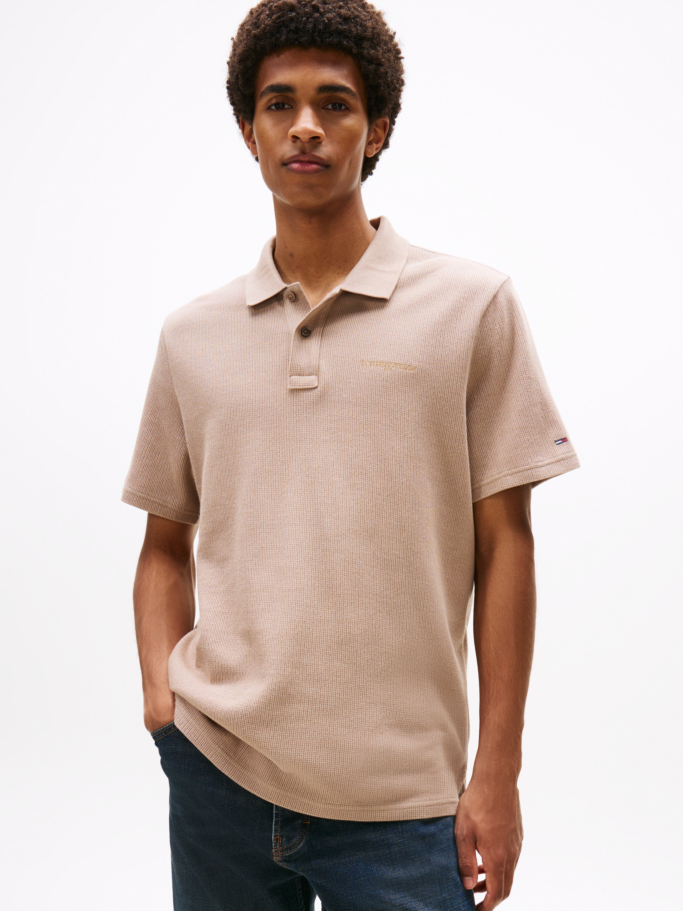 Tommy Jeans Poloshirt "TJM WAFFLE SCRIPT", regular fit, mit Struktur, Polok günstig online kaufen