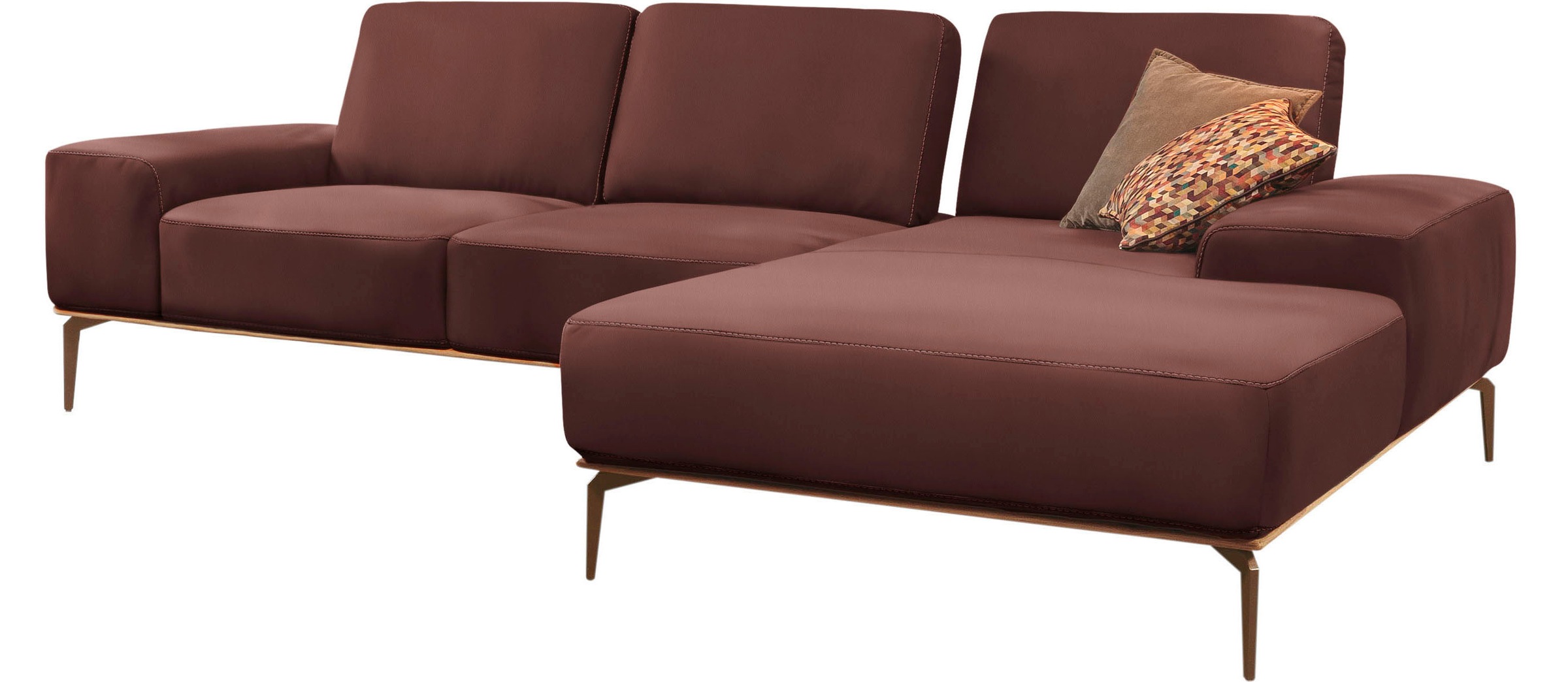 Thumbnail - W.SCHILLIG Ecksofa "run, Designsofa mit tollem Sitzkomfort, L-Form", mit Holzsockel, Füße in Bronze pulverbeschichtet, B...