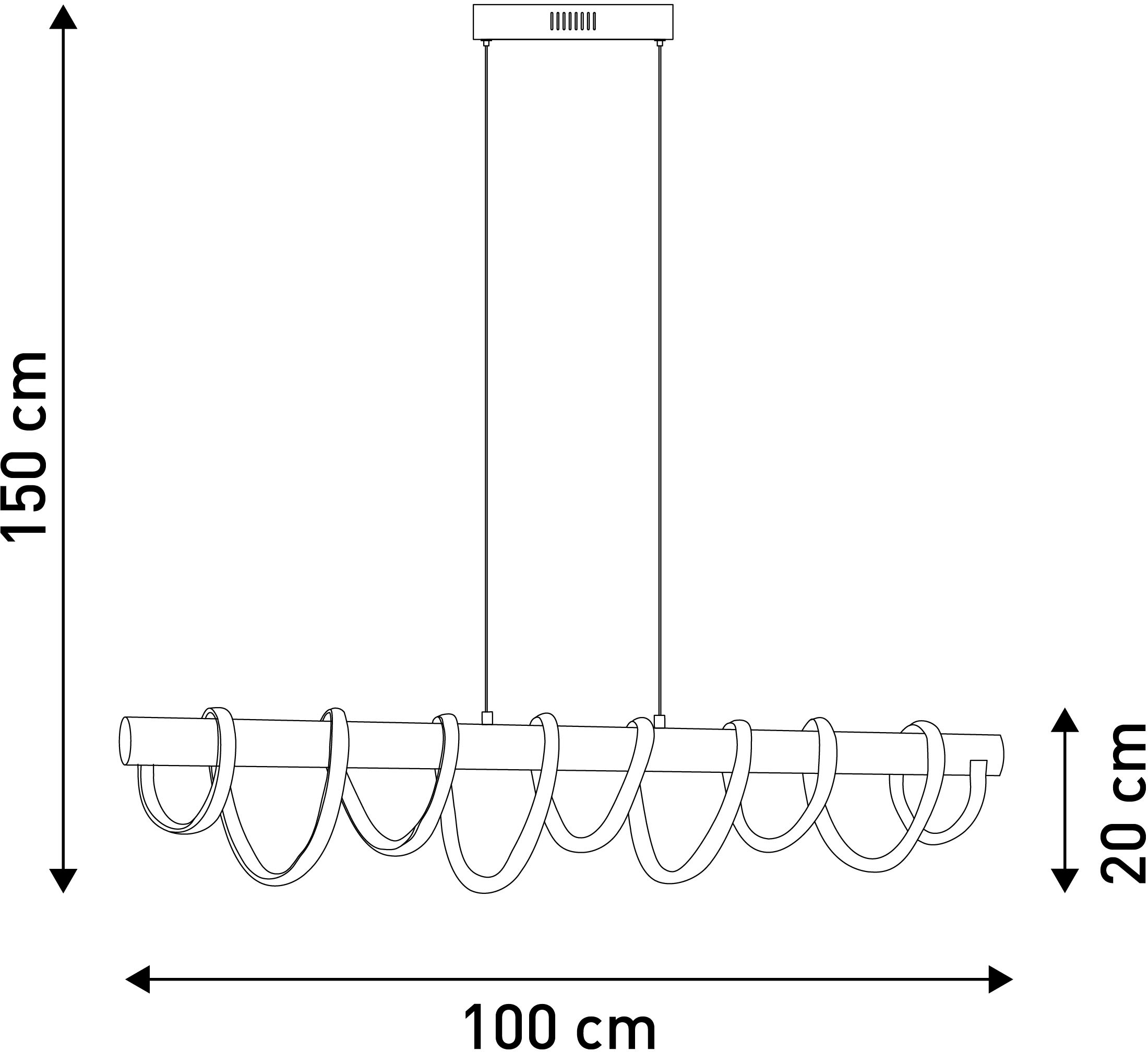 näve LED Pendelleuchte »Belleza«, 1 flammig, Leuchtmittel LED-Modul | LED fest integriert, Hängeleuchte warmweiß, 3-Stufen-dimmbar, 32W, L:100cm, goldfarben
