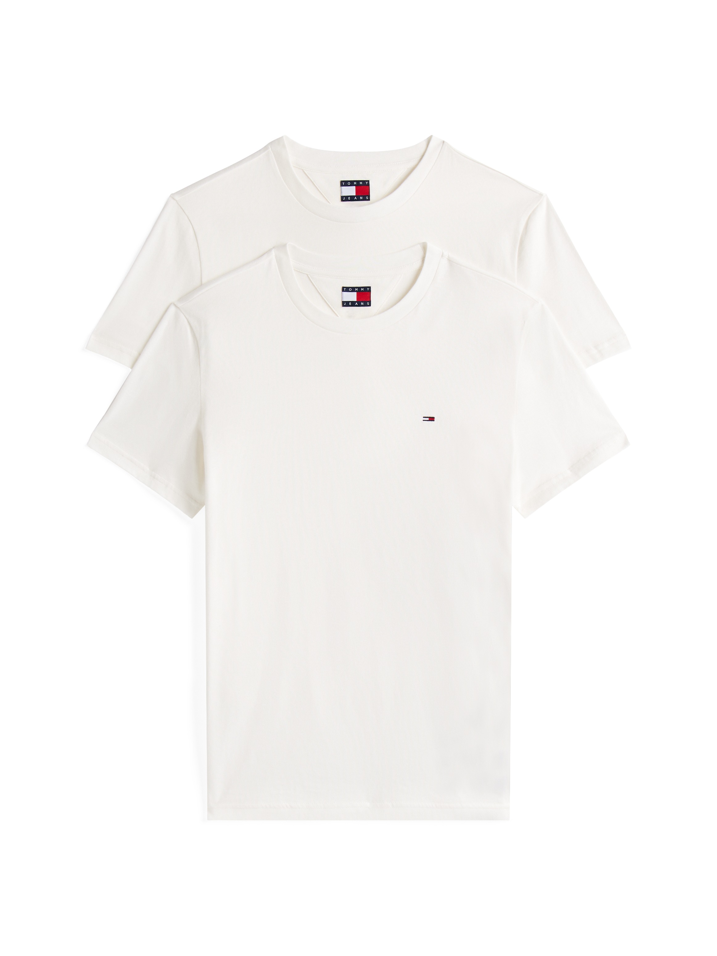 Tommy Jeans Rundhalsshirt »TJM XSLIM 2PACK JERSEY TEE EXT«, (Packung, 2er-Pack), Logostickerei, 2Pack