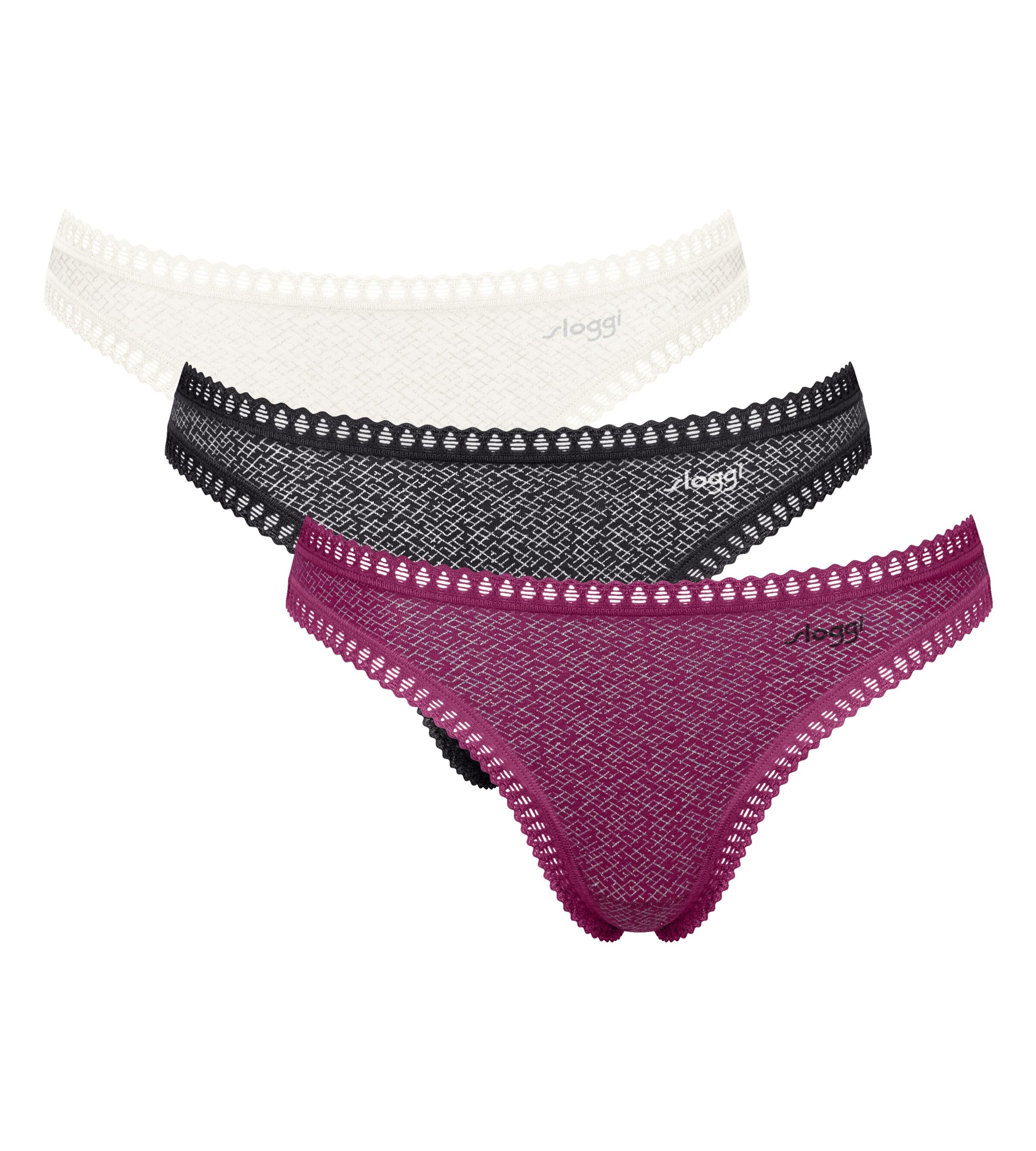 sloggi String »GO Crush« dehnbare Spitzendetails, Multipack, Cotton-Mix, bequem