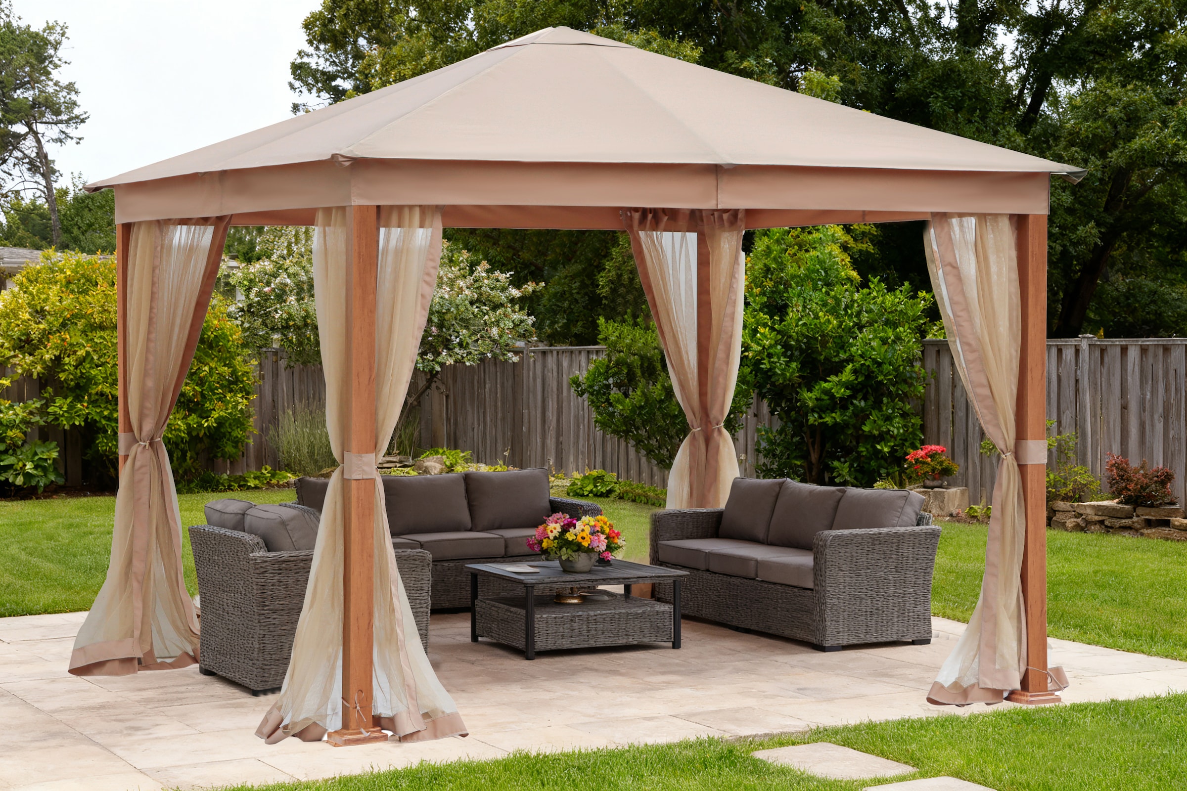 Pavillon KONIFERAweiß, neutral, Garten, Pavillons, "Cádiz", verschiedene Größen