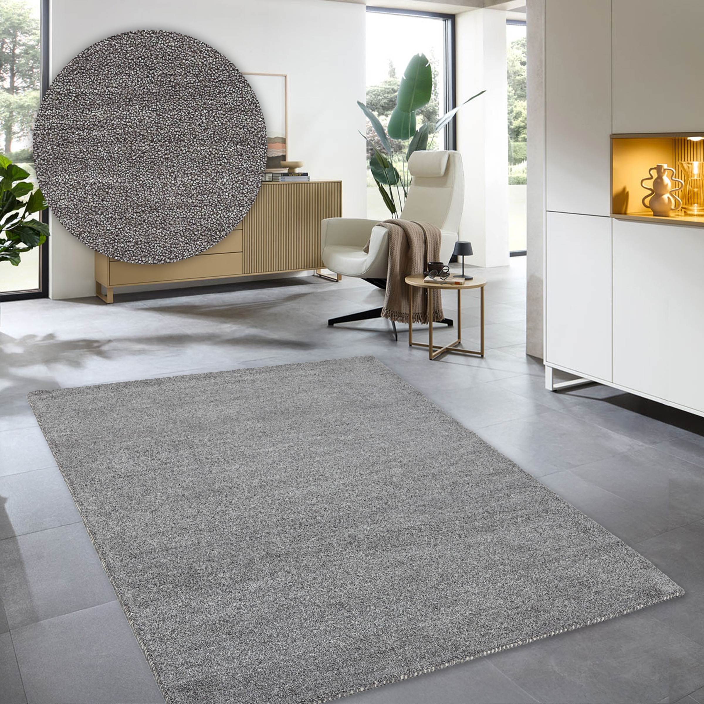 THEKO Wollteppich "Gabbeh Uni, Handgefertigt, meliert, auch als Läufer erhä günstig online kaufen