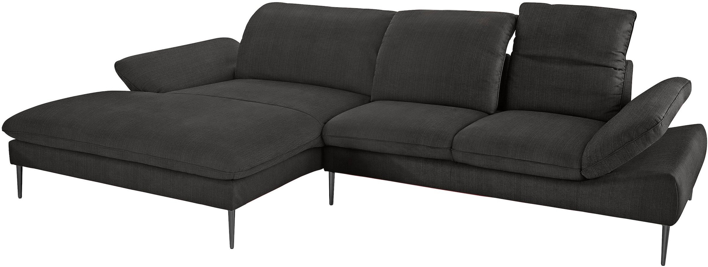W.SCHILLIG Ecksofa »enjoy&MORE, Designsofa, bequem, zeitlos und elegant, L-Form«, Sitztiefenverstellung, Füße schwarz pulverbeschichtet, Breite 340 cm