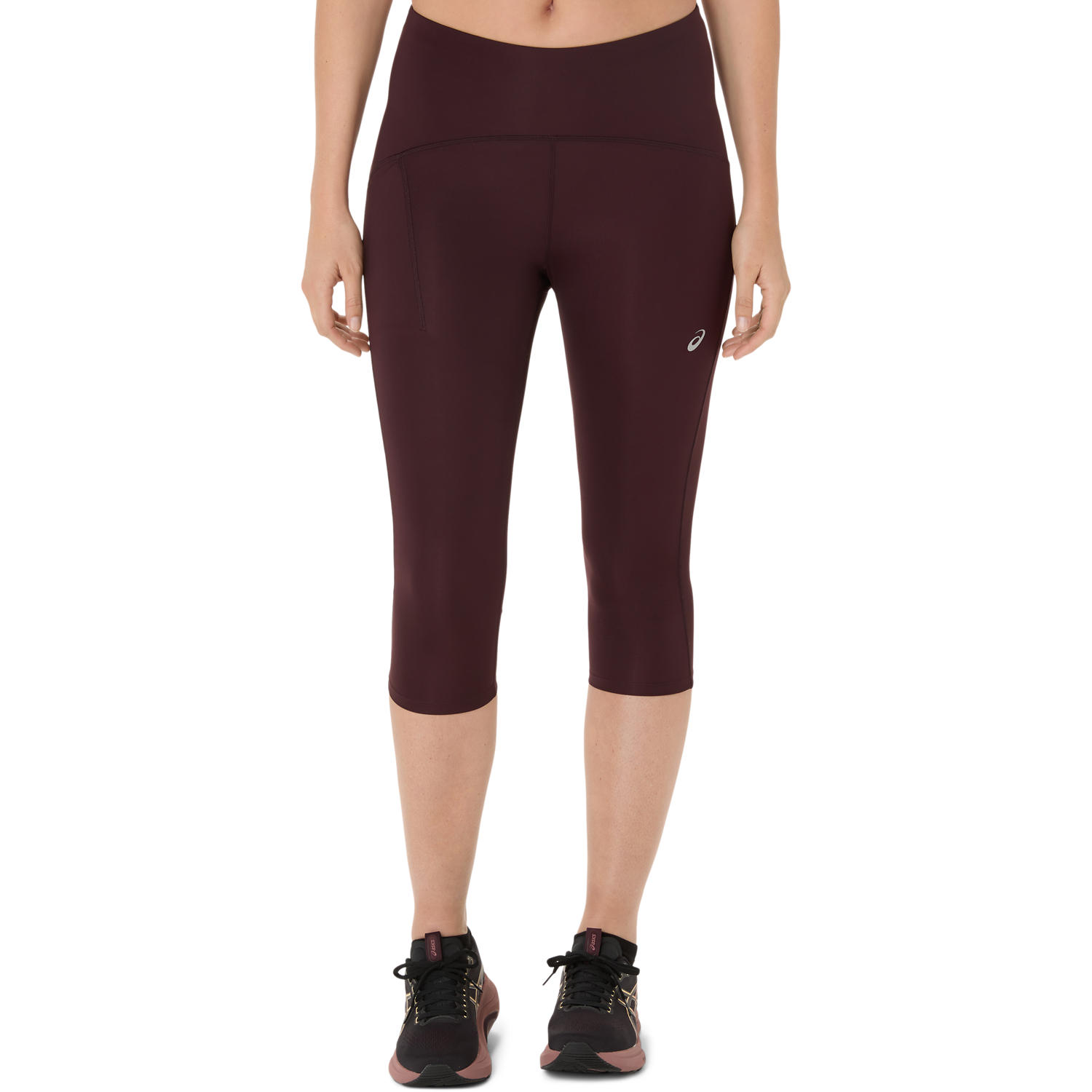 Asics Lauftights "ROAD HIGH WAIST CAPRI TIGHT" Schnelltrocknend, Reflektierend, Smartphone-Fach