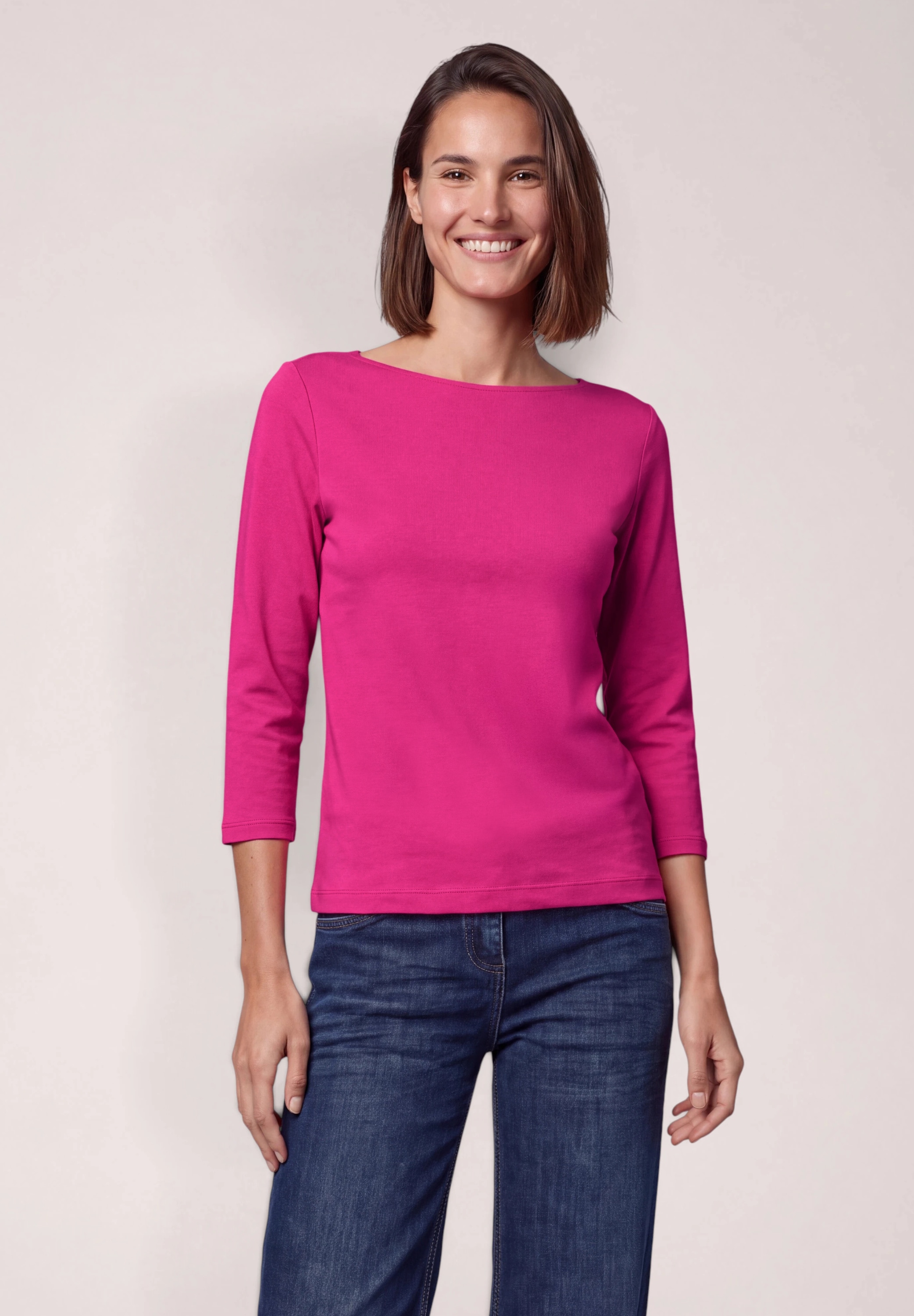 Cecil 3/4-Arm-Shirt mit U-Boot-Ausschnitt