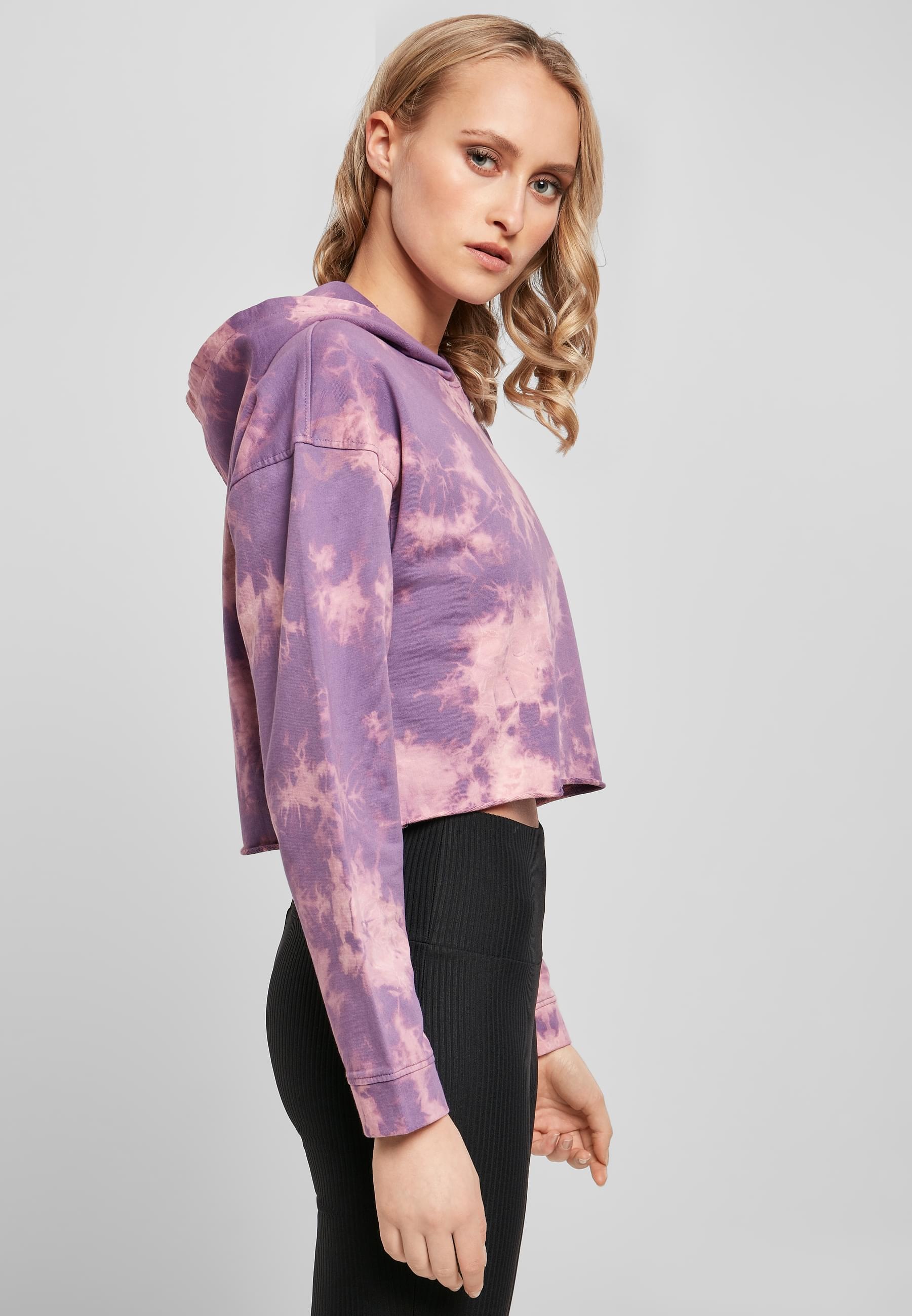 URBAN CLASSICS Kapuzenpullover »Urban Classics Damen Ladies Oversized Short Bleached Hoody«, (1 tlg.)