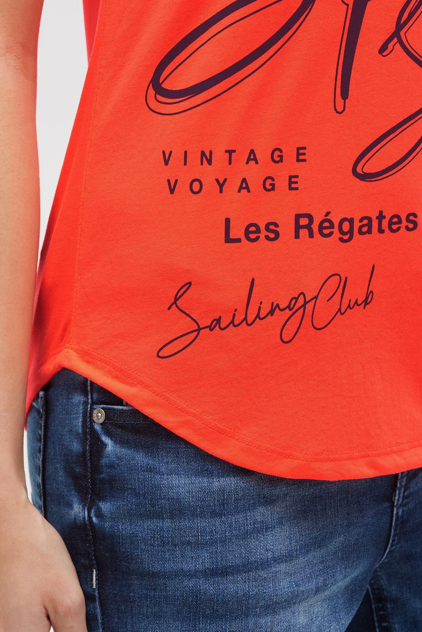 SOCCX Rundhalsshirt mit überschnittenen Schultern