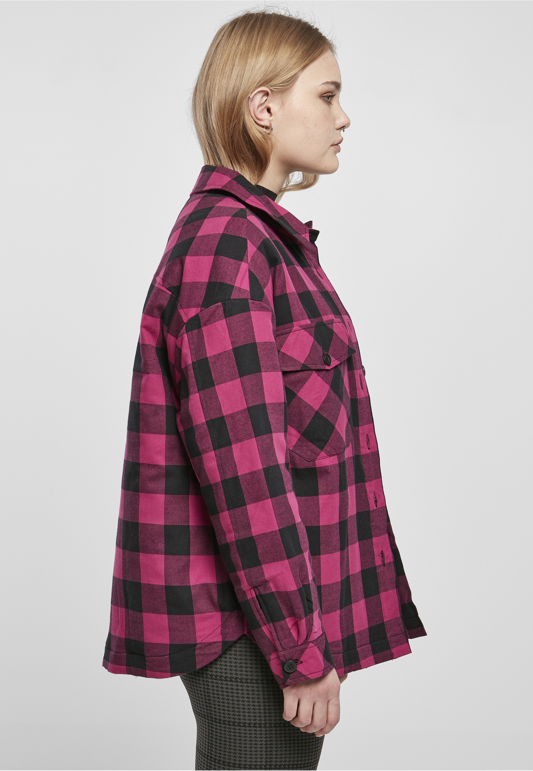 URBAN CLASSICS Langmantel »Urban Classics Damen Ladies Flanell Padded Overshirt«