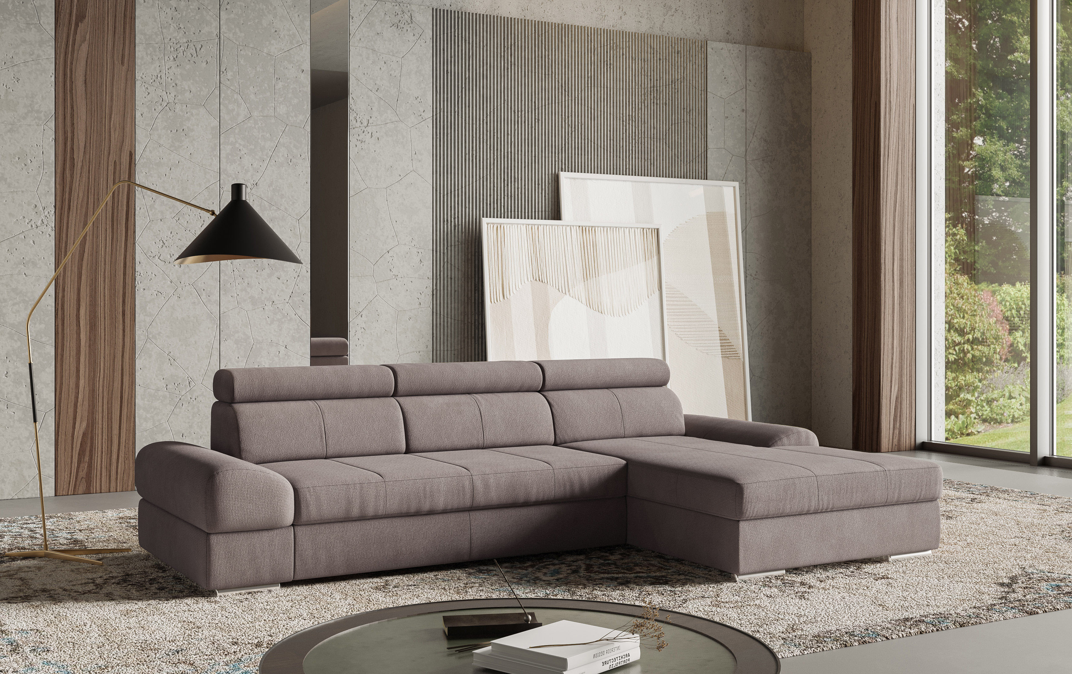 sit&more Ecksofa "Broadway L-Form" inklusive Kopfteilverstellung, wahlweise mit Schlaffunktion