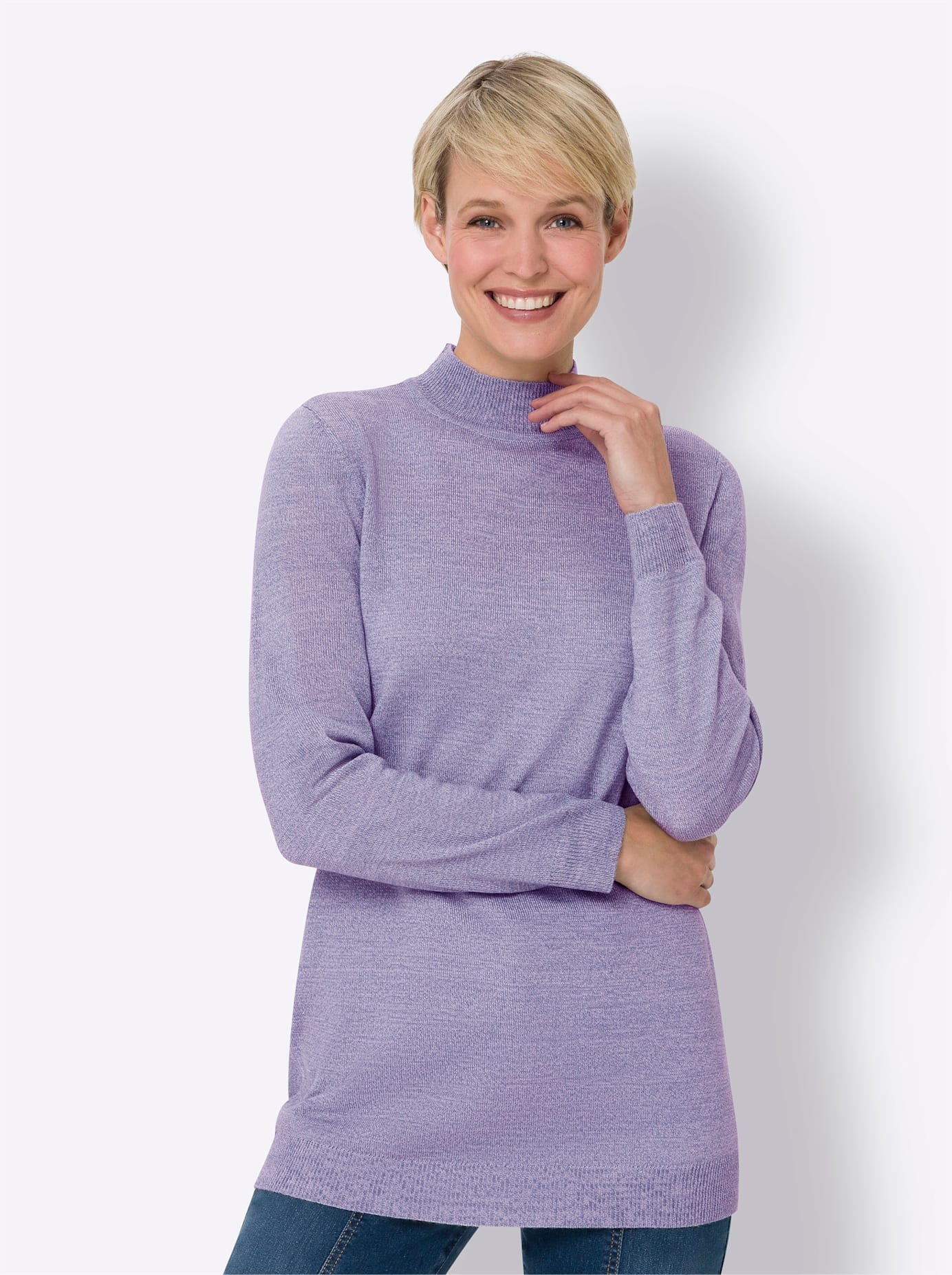 Classic Basics Stehkragenpullover »Longpullover«