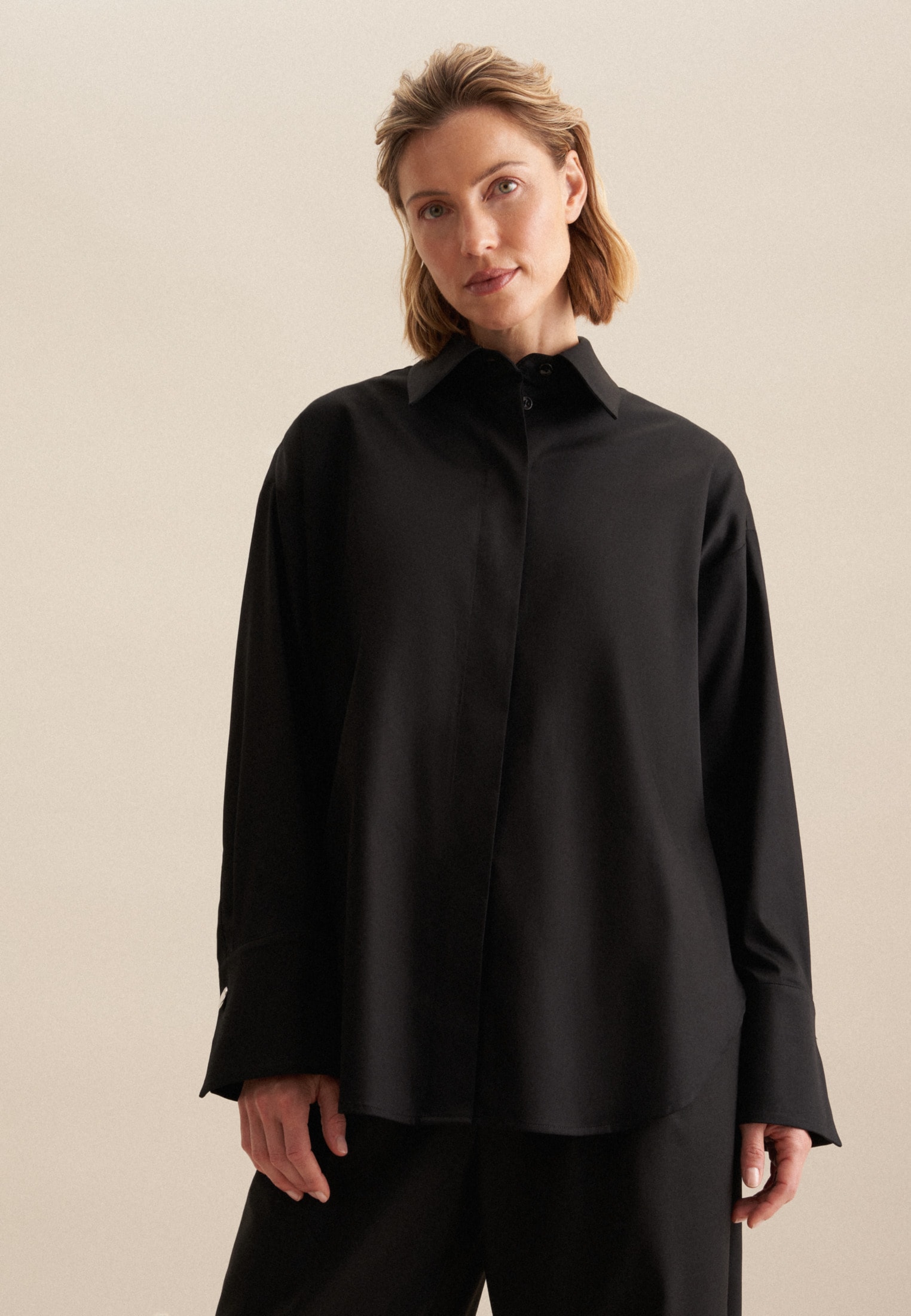 seidensticker Hemdbluse "Schwarze Rose" 1/1 Kragen Uni günstig online kaufen