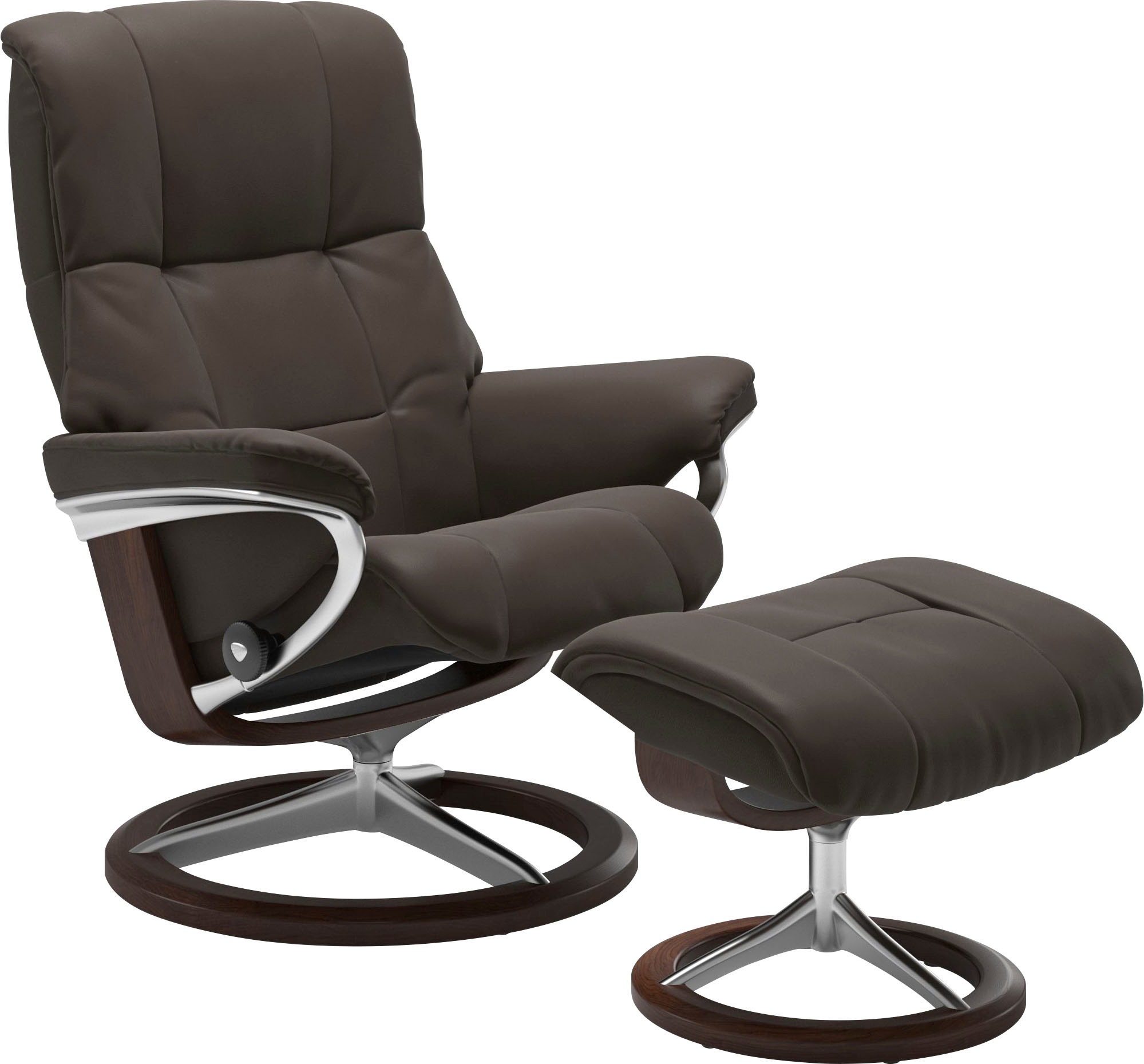 Stressless Relaxsessel "Mayfair" Set, Relaxsessel mit Hocker, mit Hocker, mit Signature Base, Größe S, M & L, Gestell Braun