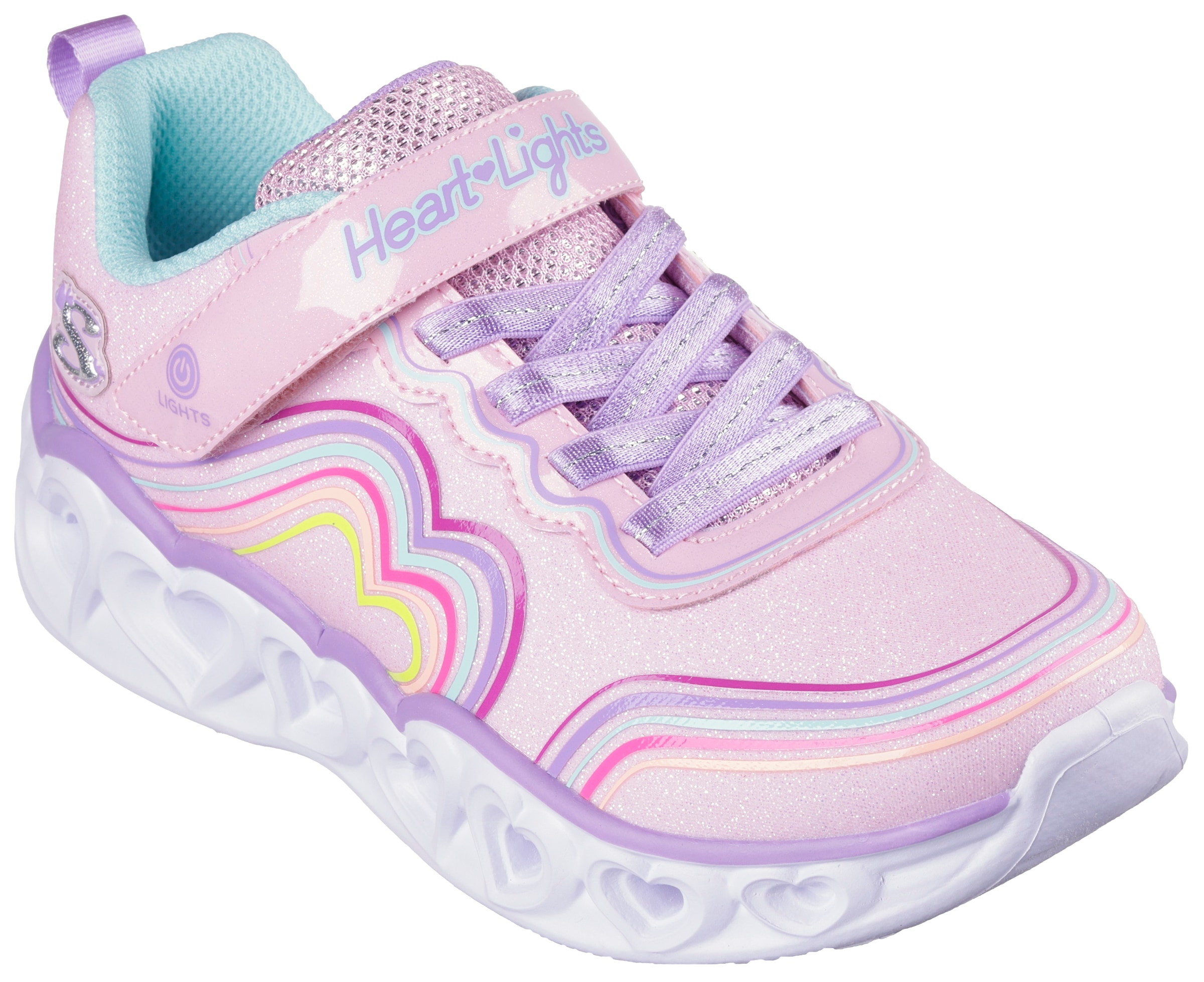 Sneaker »HEART LIGHTS«, Freizeitschuh, Klettschuh, Blinkschuh mit buntem Regenbogen...