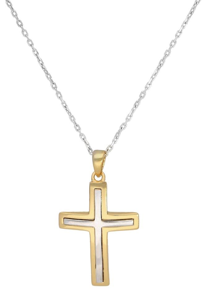 Kette mit Anhänger »Schmuck Geschenk Silber 925 Halsschmuck Halskette Ankerkette Kreuz«