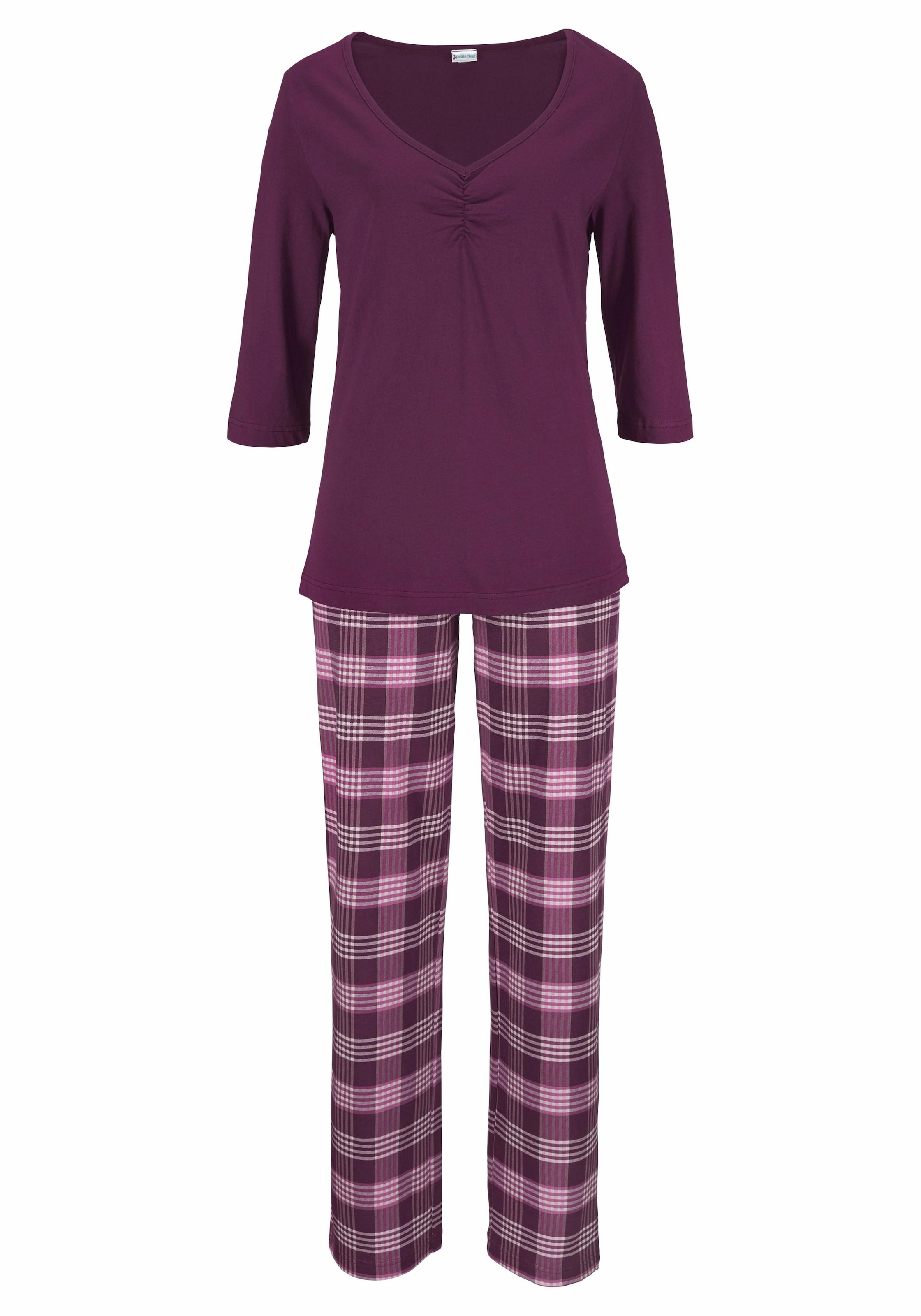 petite fleur Pyjama (4 2 Stück) Hose mit tlg. karierter