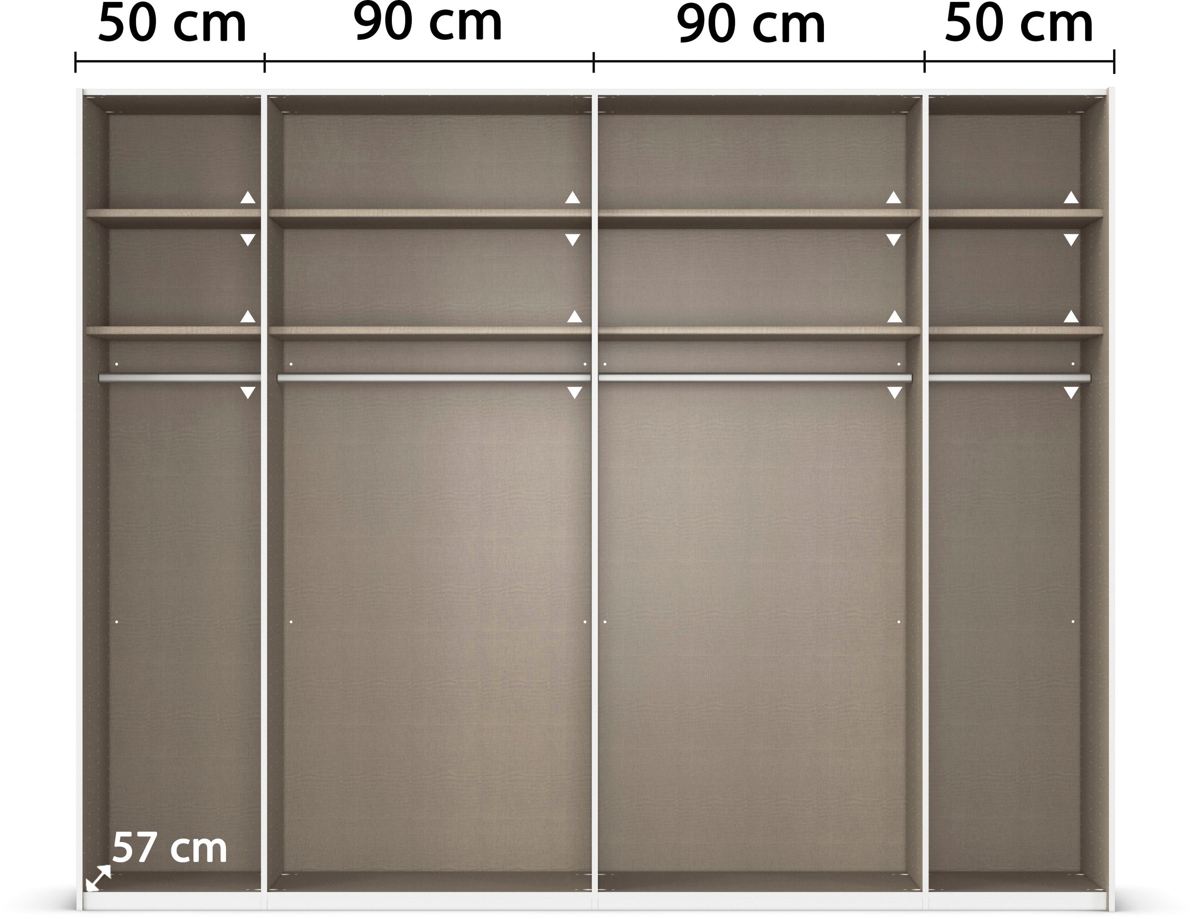 rauch Schwebetürenschrank »Kleiderschrank Schrank Garderobe Wäscheschrank TEGIO«, mit hochwertigen Holzdekoraufleistung und Glasfront MADE IN GERMANY