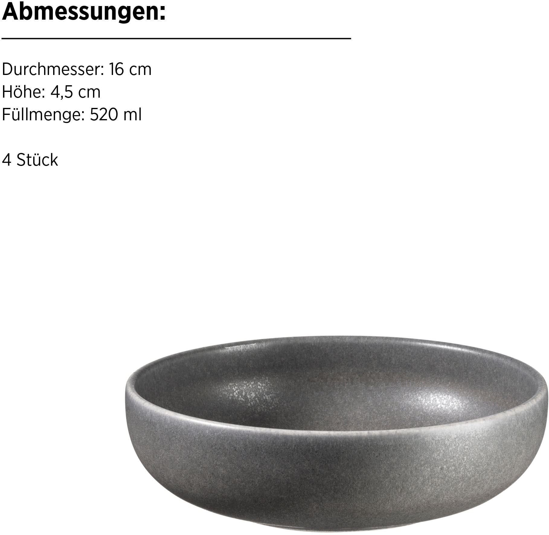 MÄSER Müslischüssel »UNICO, Schüssel Set, Steinzeug« 4 Stk. aus Steinzeug