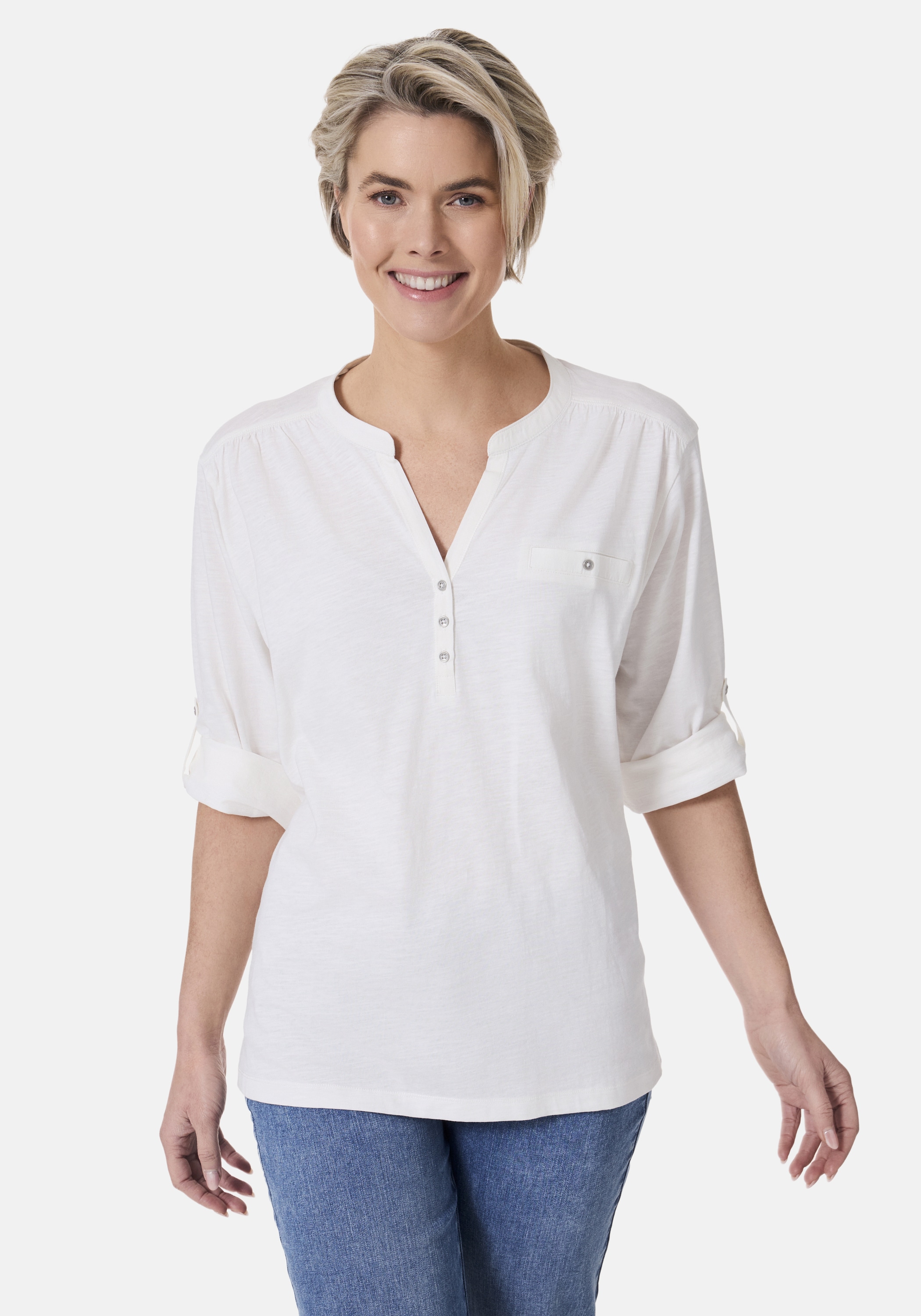 STOOKER WOMEN 3/4-Arm-Shirt "MARIE T-Shirt 3/4-Arm", Regular Fit Slub Yarn günstig online kaufen