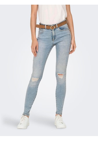 Skinny-fit-Jeans »ONLWAUW MID WAIST KNEE DES PIM«, mit Destroyed Effekt