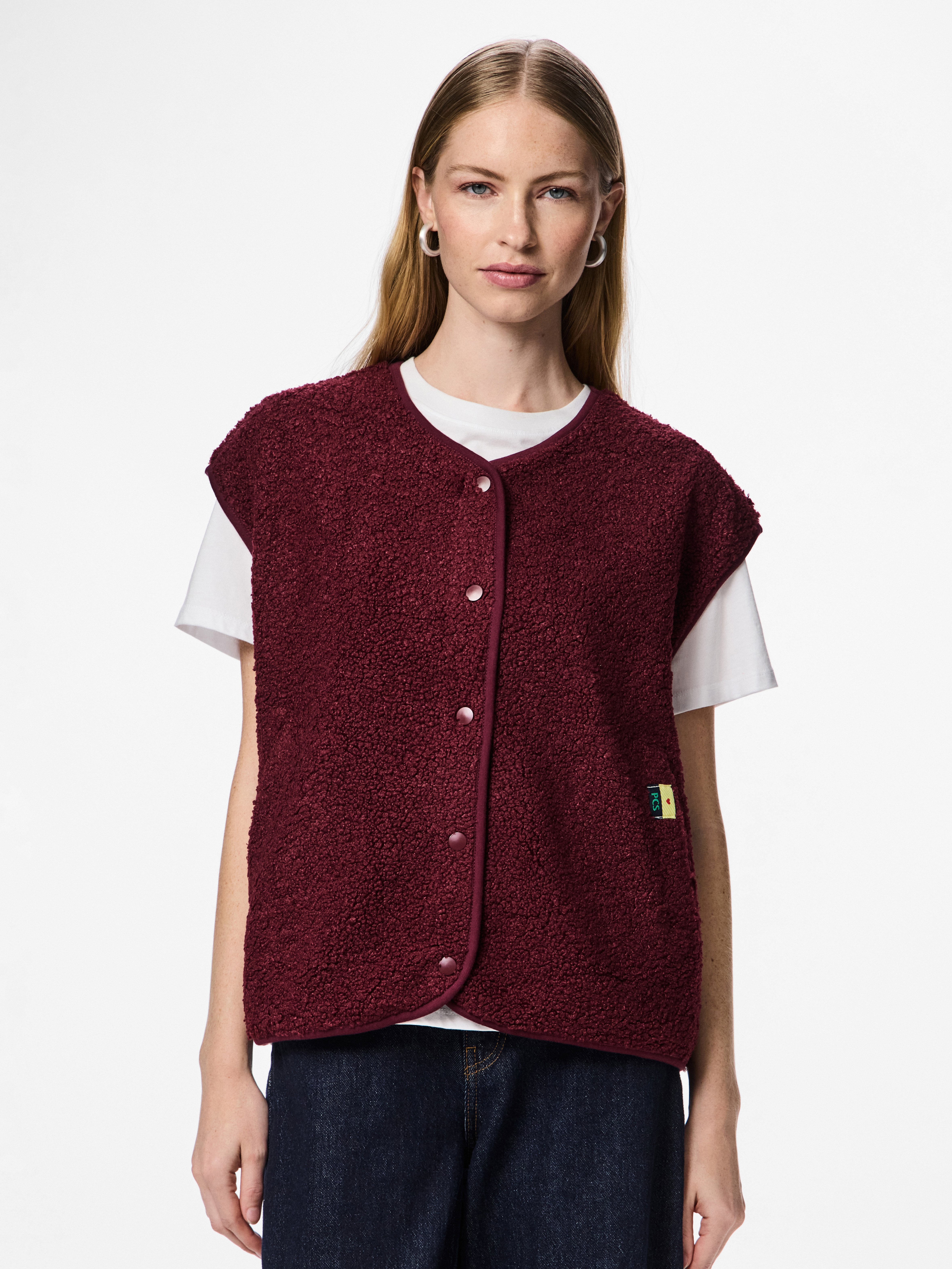 pieces Plüschweste "PCKATTY TEDDY VEST NOOS BC" Kunstfaser, Plüsch