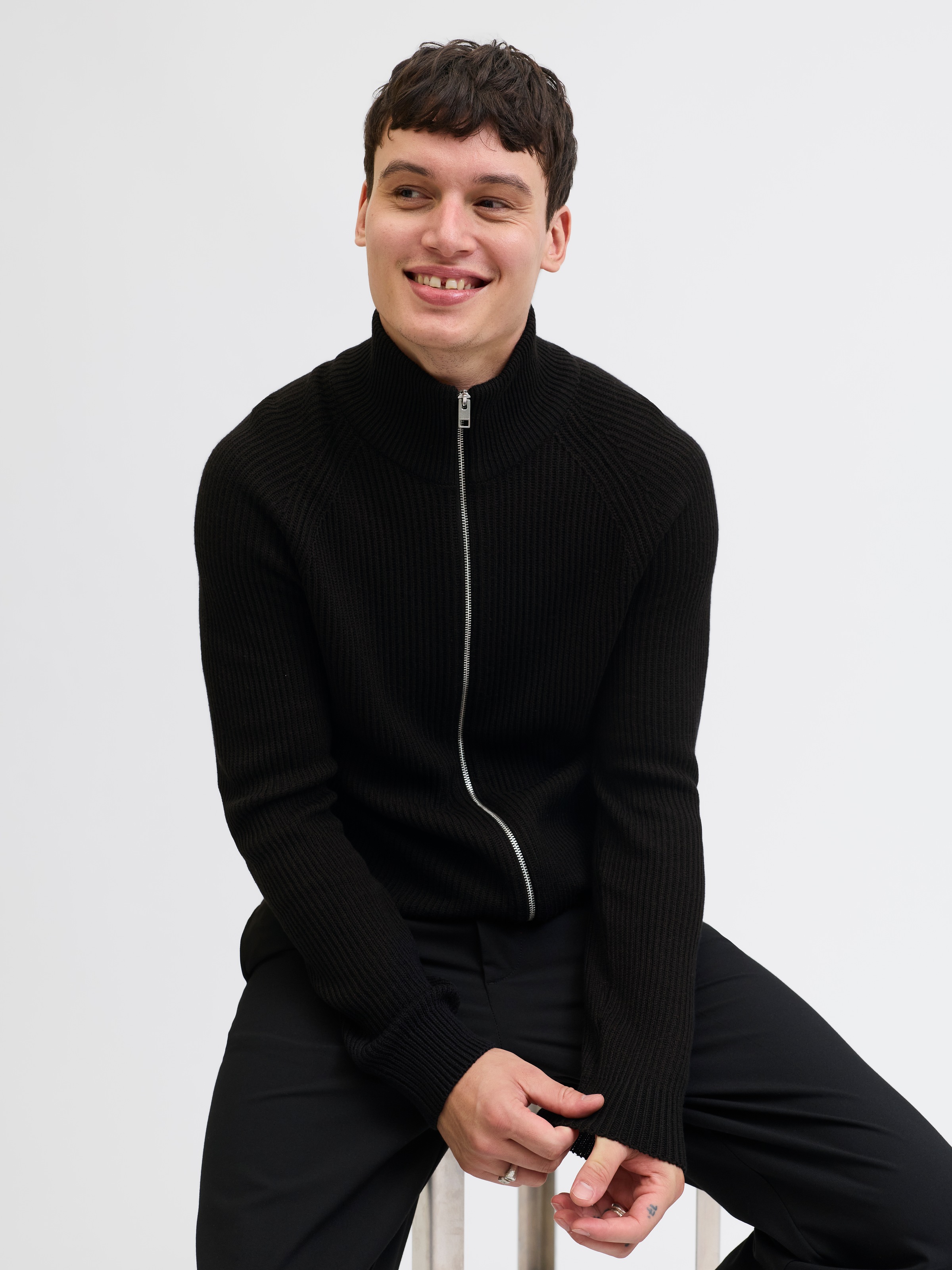 Jack & Jones Strickjacke "JJPANNEL KNIT ZIP CARDIGAN AW25" günstig online kaufen