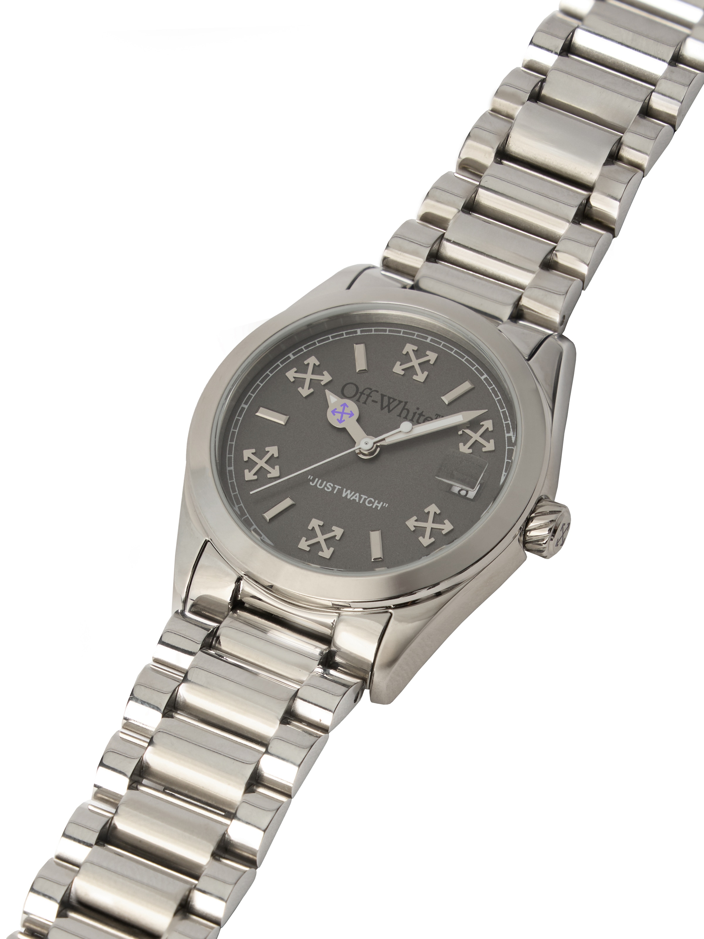 OFF-WHITE Quarzuhr »CROSSING« Armbanduhr, Damenuhr, Edelstahlarmband, analog, Tag