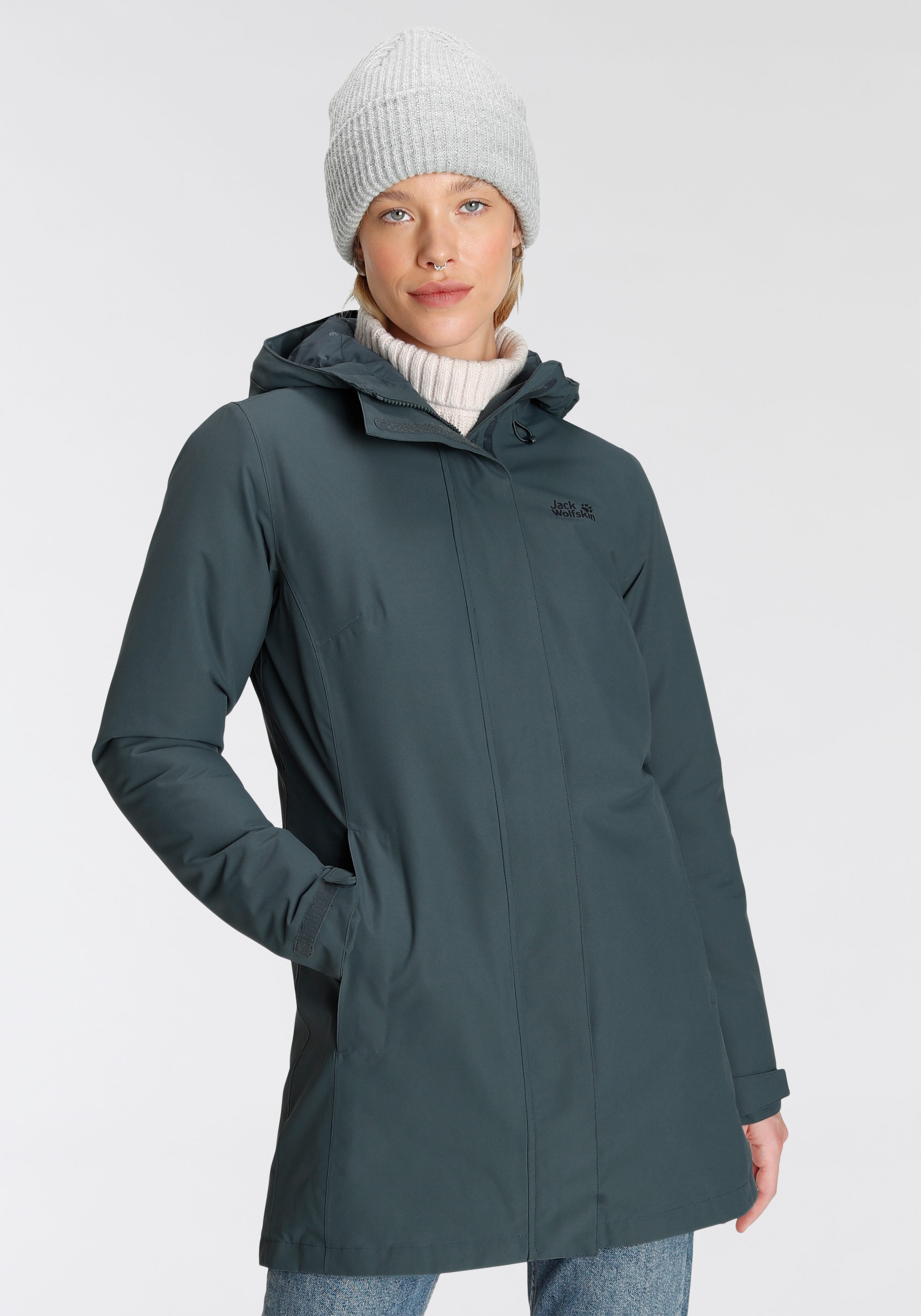 Jack Wolfskin Parka »KIOLA«, mit Kapuze, Winddicht & Wasserabweisend & Atmungsaktiv