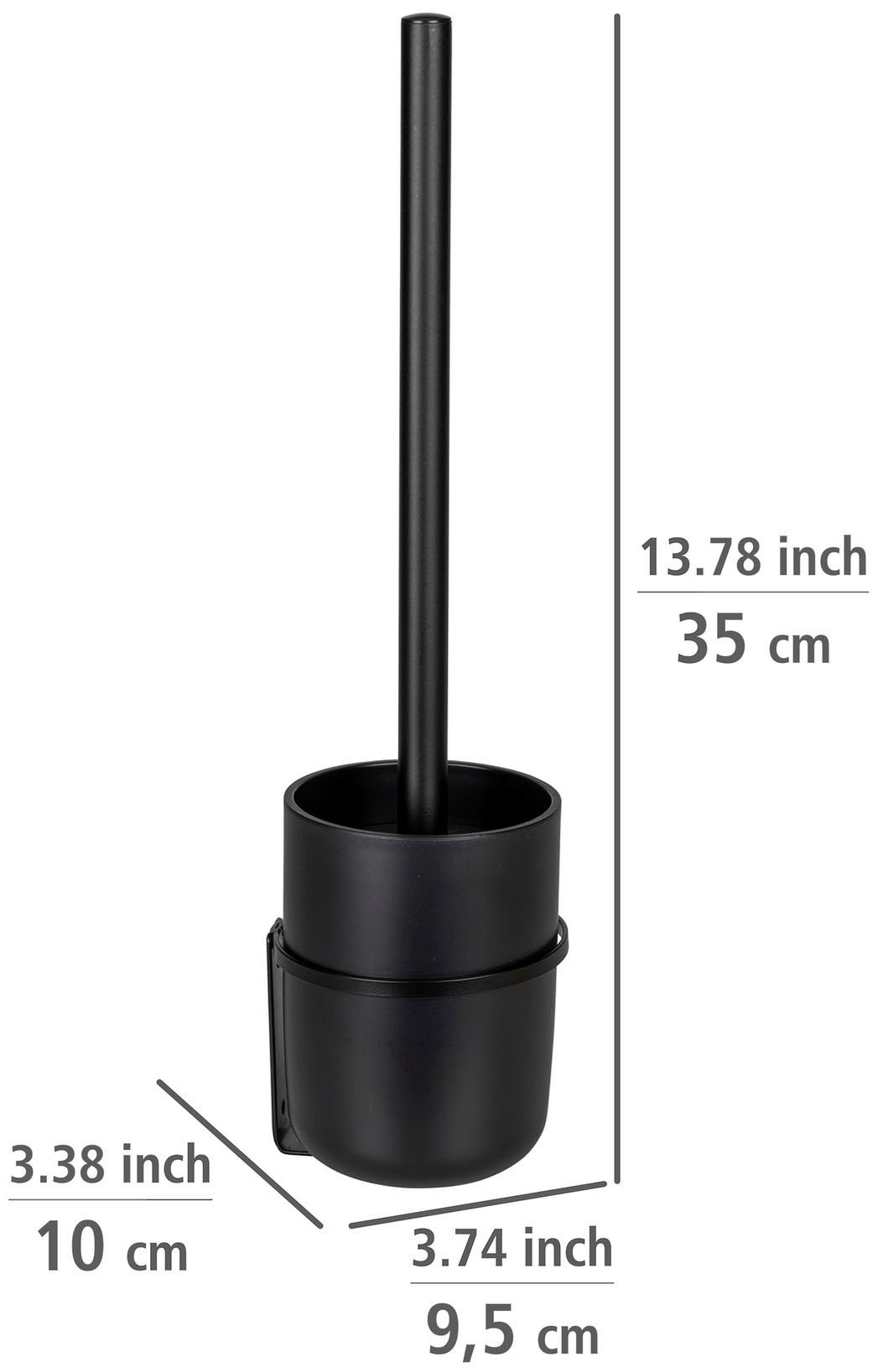 WENKO WC-Garnitur »Turbo-Loc® Carpino«, aus Kunststoff-Metall, schwarz, Befestigen ohne Bohren
