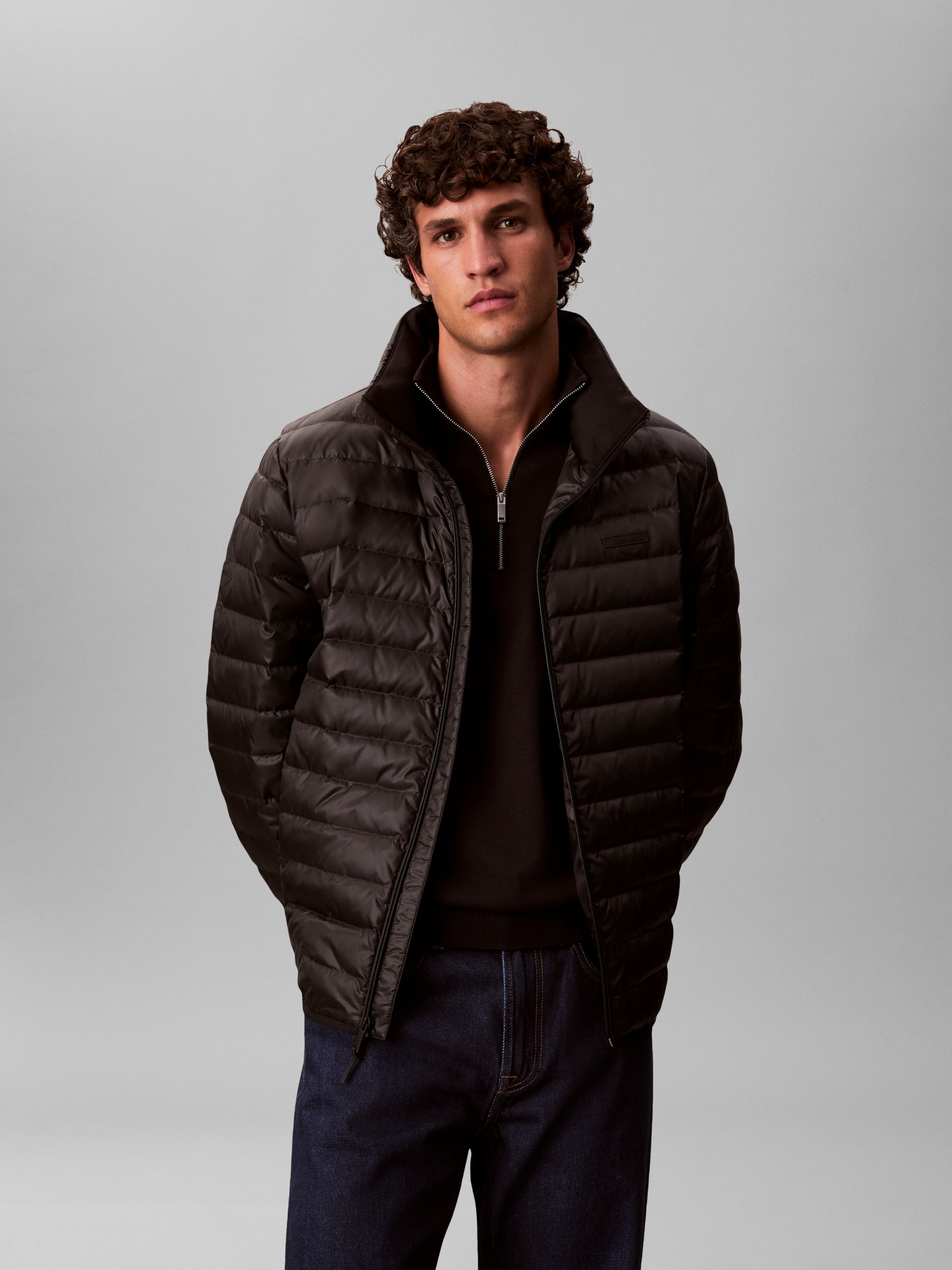Calvin Klein Steppjacke "LS LT WT NYLN CHNNLD" ohne Kapuze Mit Rundhalsauss günstig online kaufen