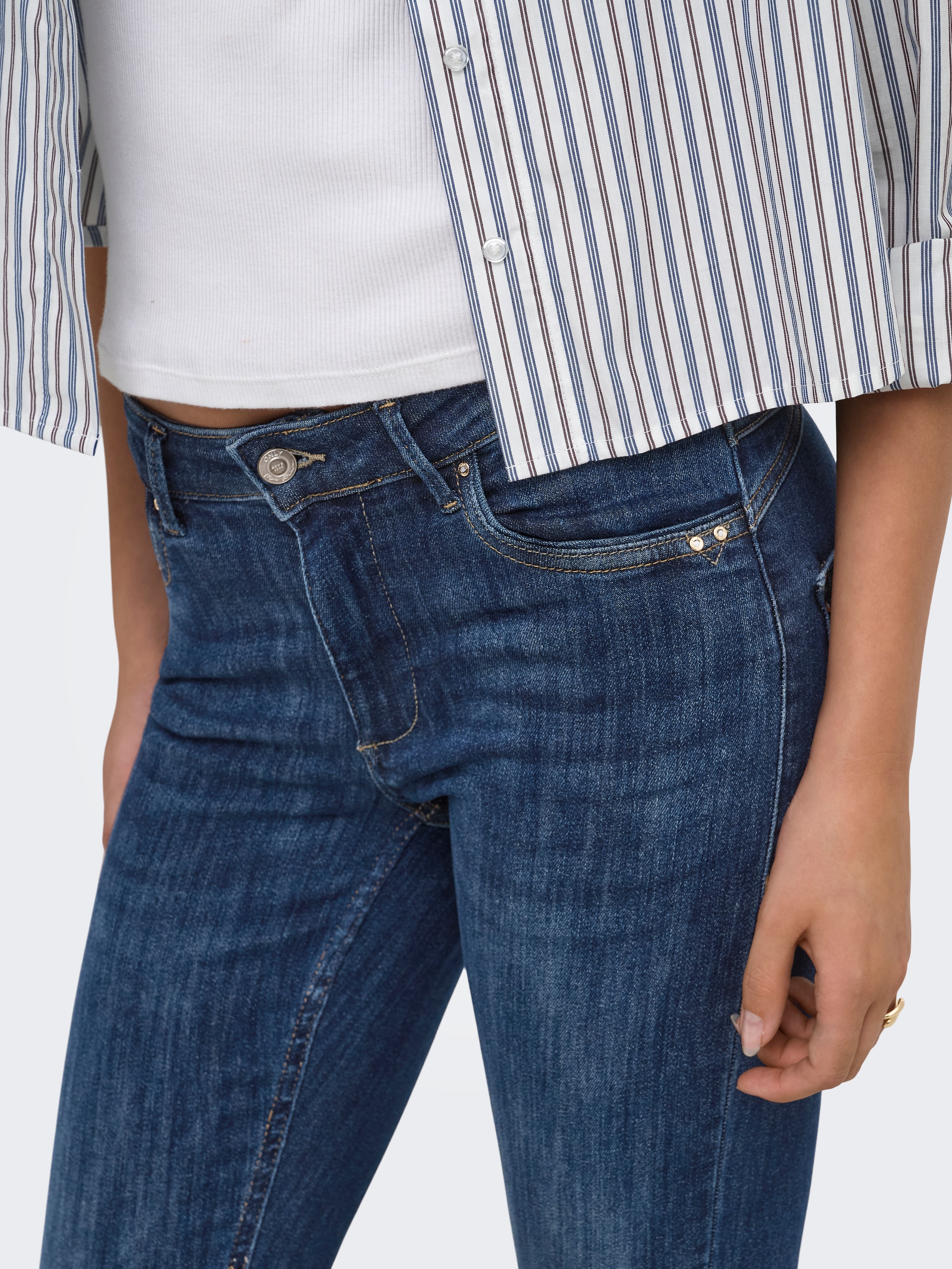 ONLY Skinny-fit-Jeans »ONLPOWER MID PUSH UP DET SK DNM« Baumwollmischung