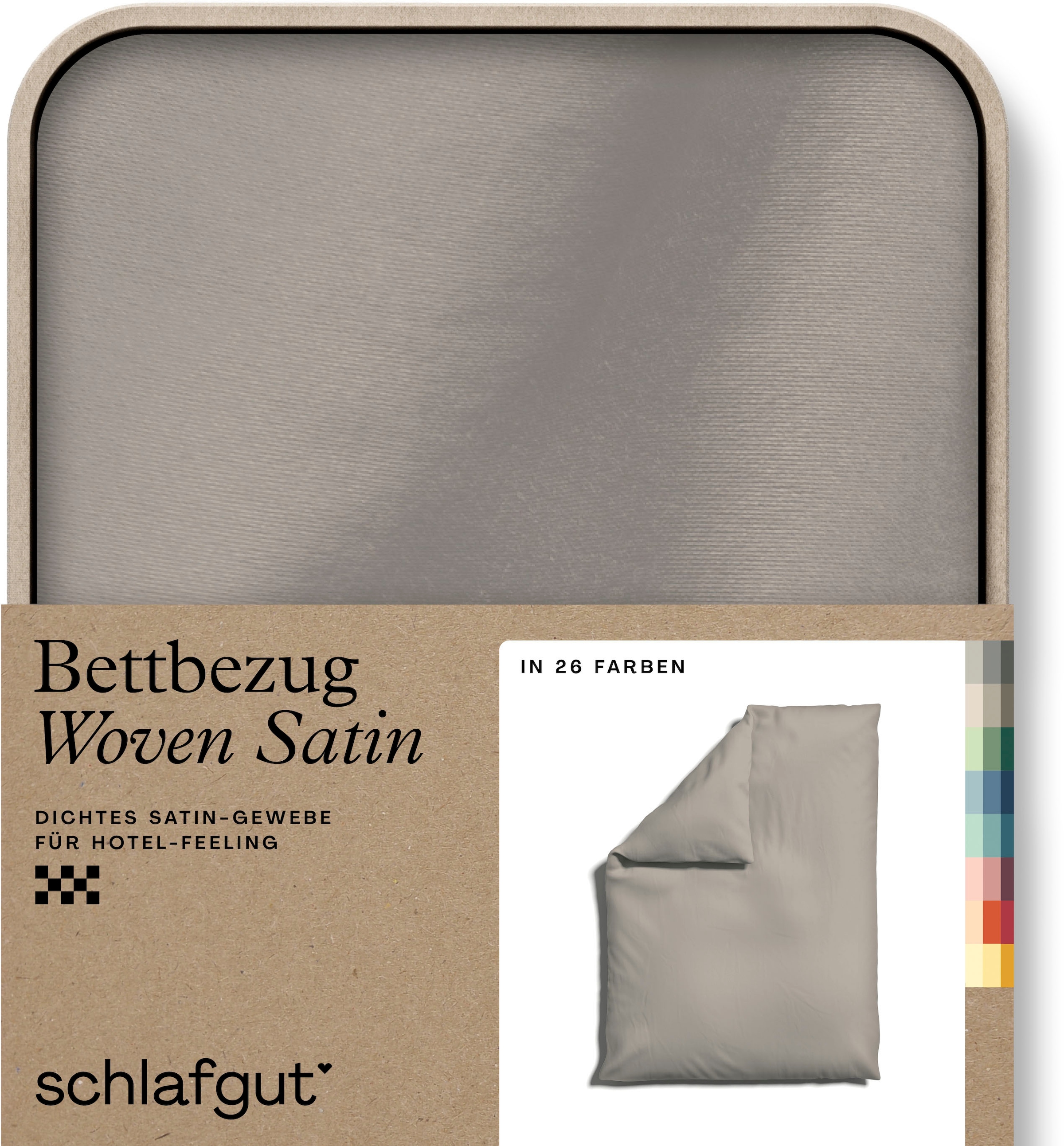 Schlafgut Bettbezug "Premium Woven Satin, 100% Baumwolle, Fadendichte 300TC" besonders dicht gewebt, Mix & Match: passender Kissenbezug erhältlich