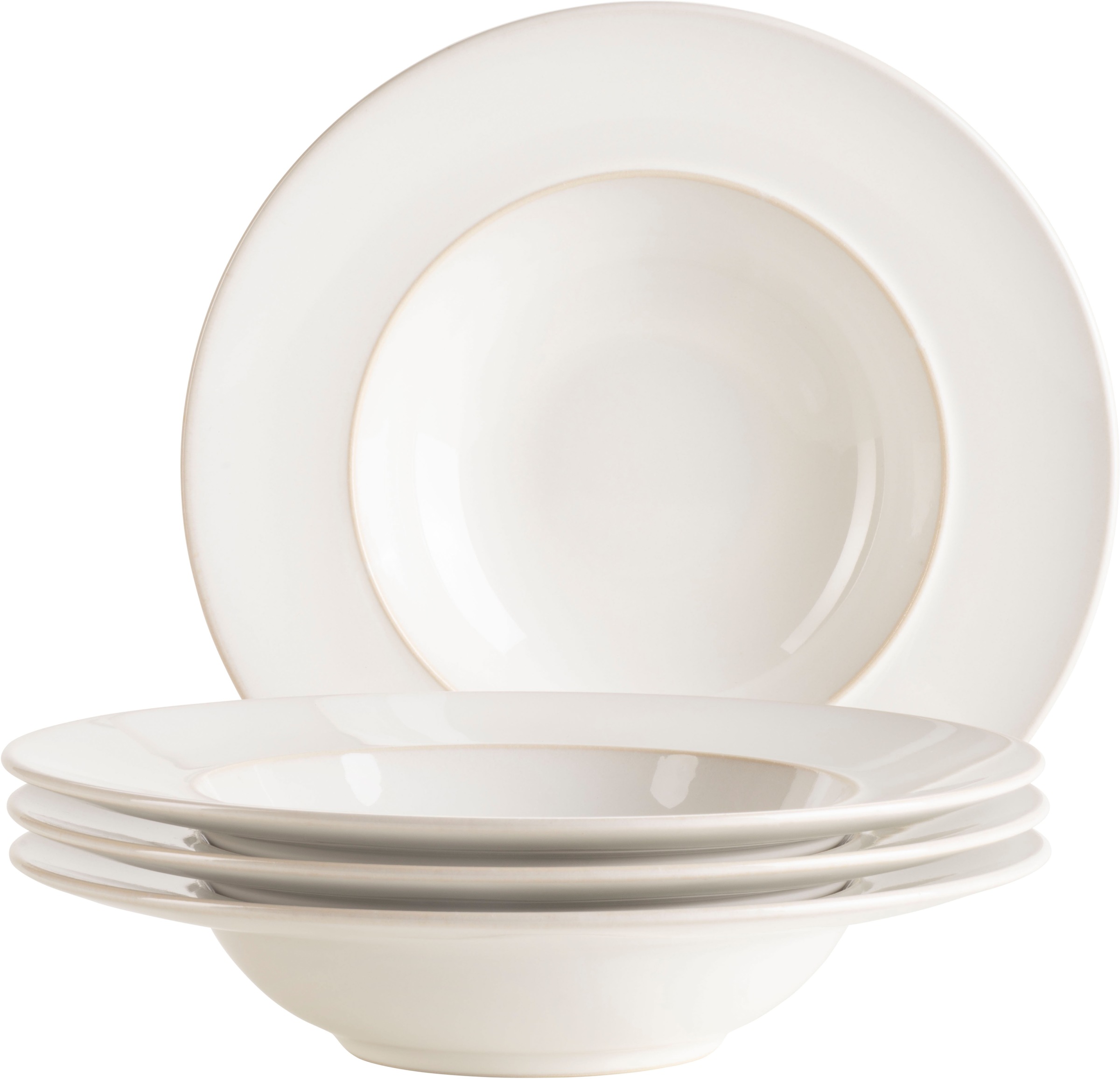 Mäser Weiß Pastateller "Unico Pastateller Set Steinzeug" Teller Set von Baur