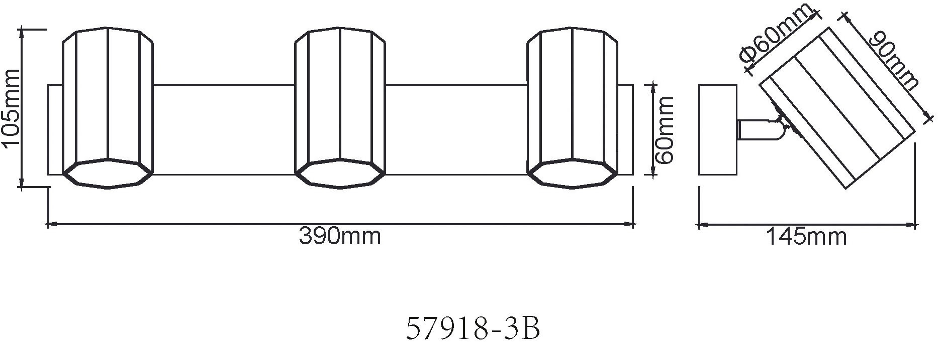 GLOBO LIGHTING Deckenstrahler »JAMES«, Leuchtmittel GU10 | ohne Leuchtmittel, Deckenspot/schwarz/Wohnzimmer/Flur/Schlafzimmer