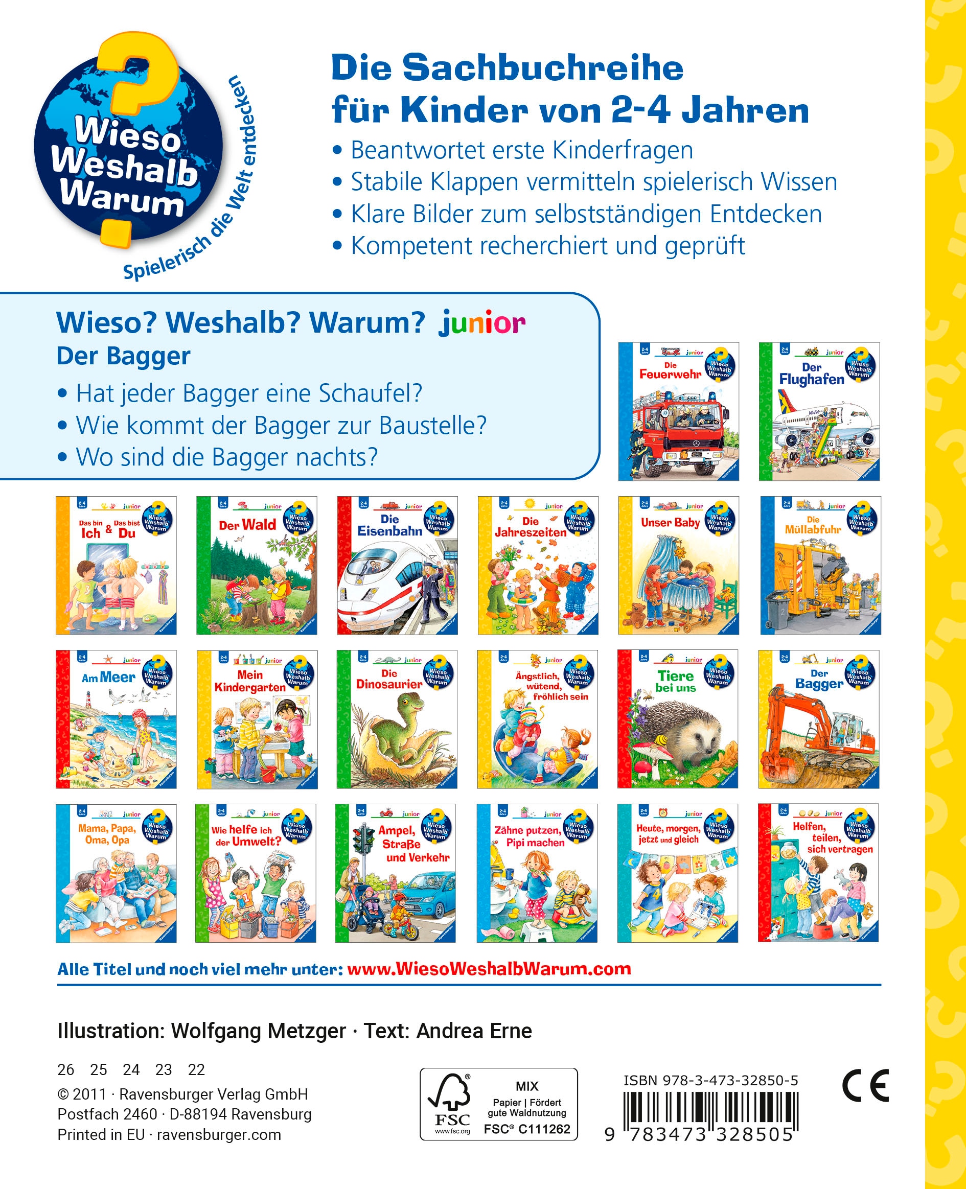 Ravensburger Buch »Wieso? Weshalb? Warum? junior, Band 38: Der Bagger«, FSC® - schützt Wald - weltweit