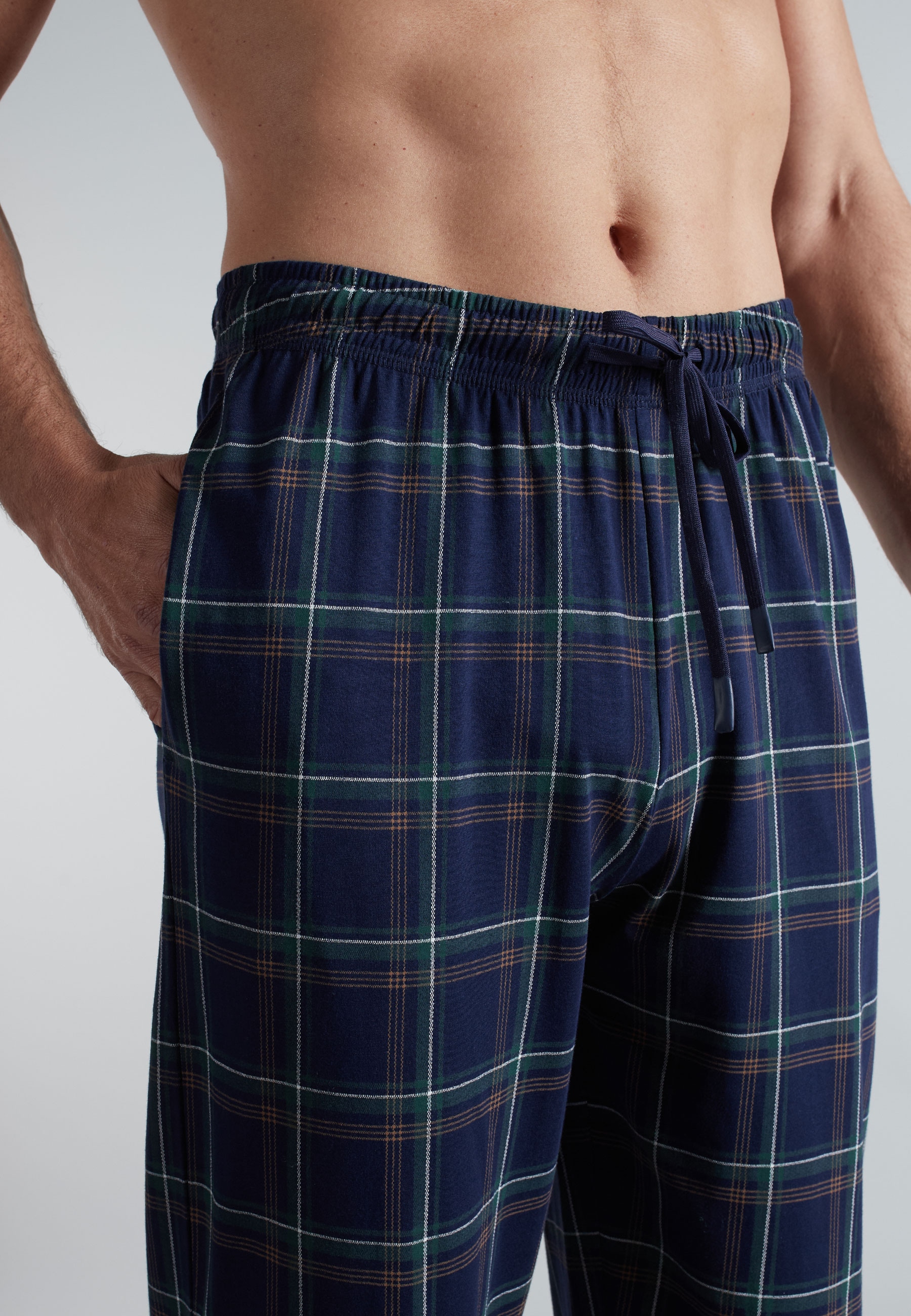 bugatti Bermudas  lang, kariert, bequem, weich, mit Kordelzug, Baumwolle