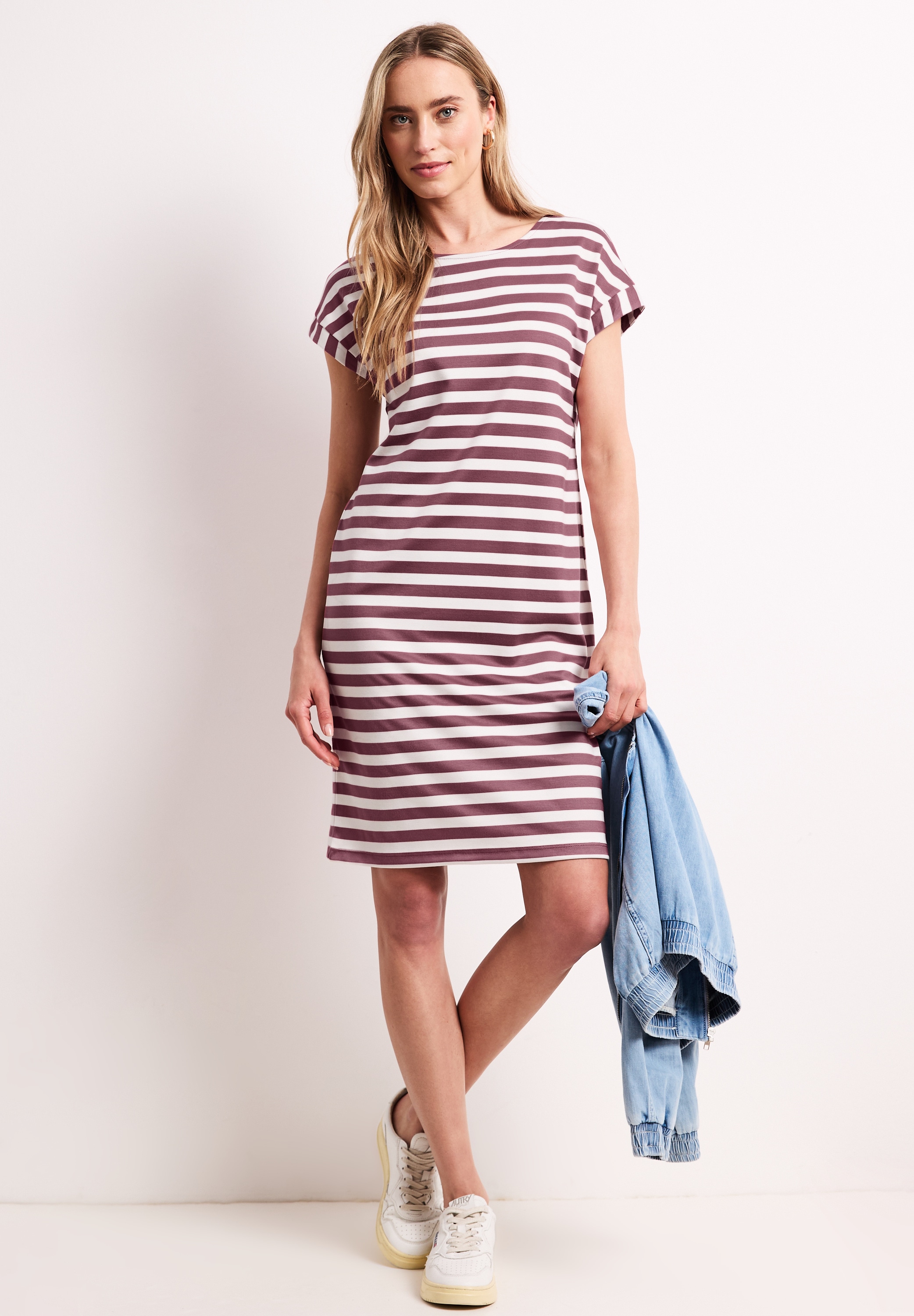 STREET ONE Jerseykleid Ohne Taschen im Streifendesign