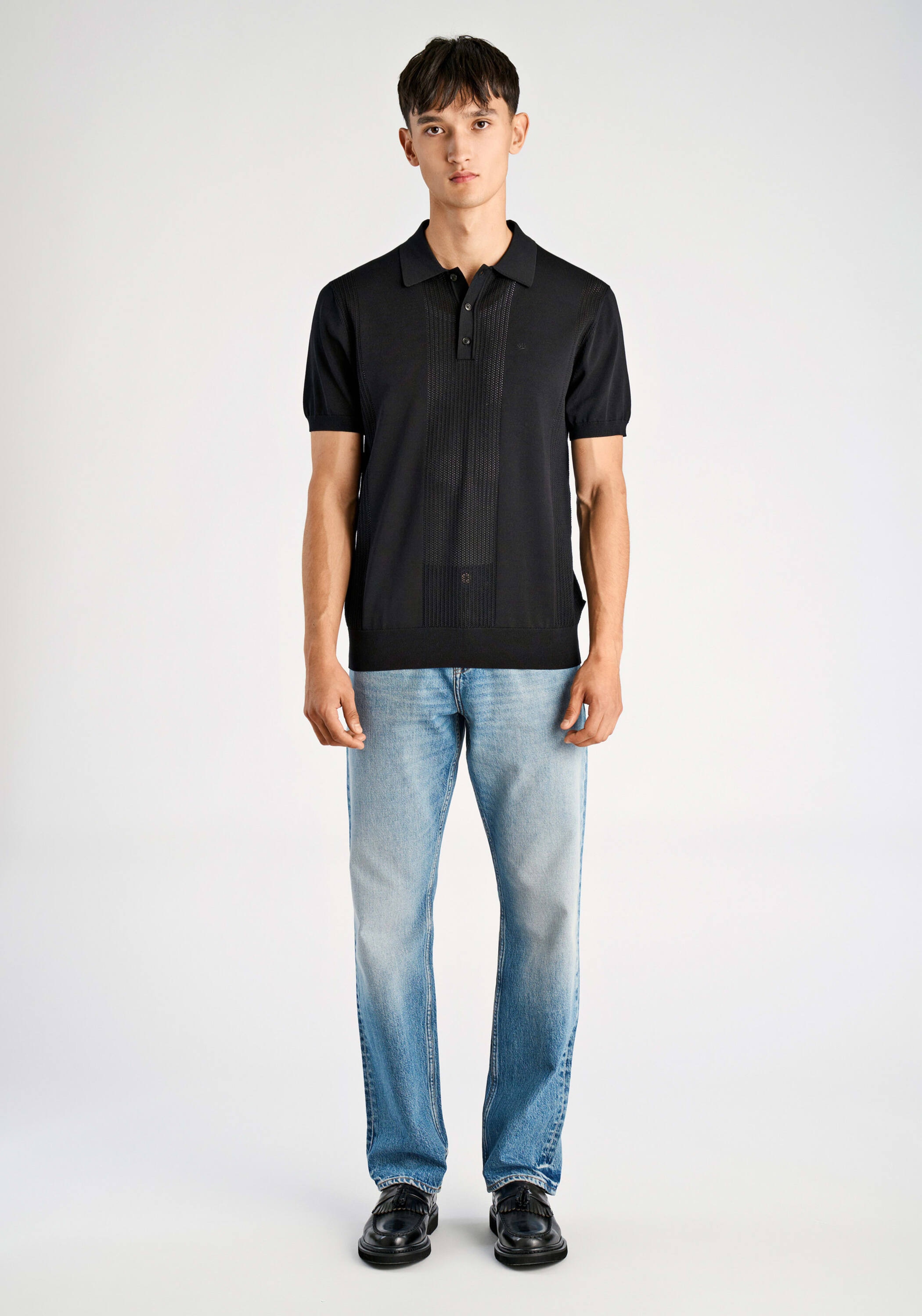 JUNK de LUXE Kurzarmpullover »Poloshirt Relaxed Fit«