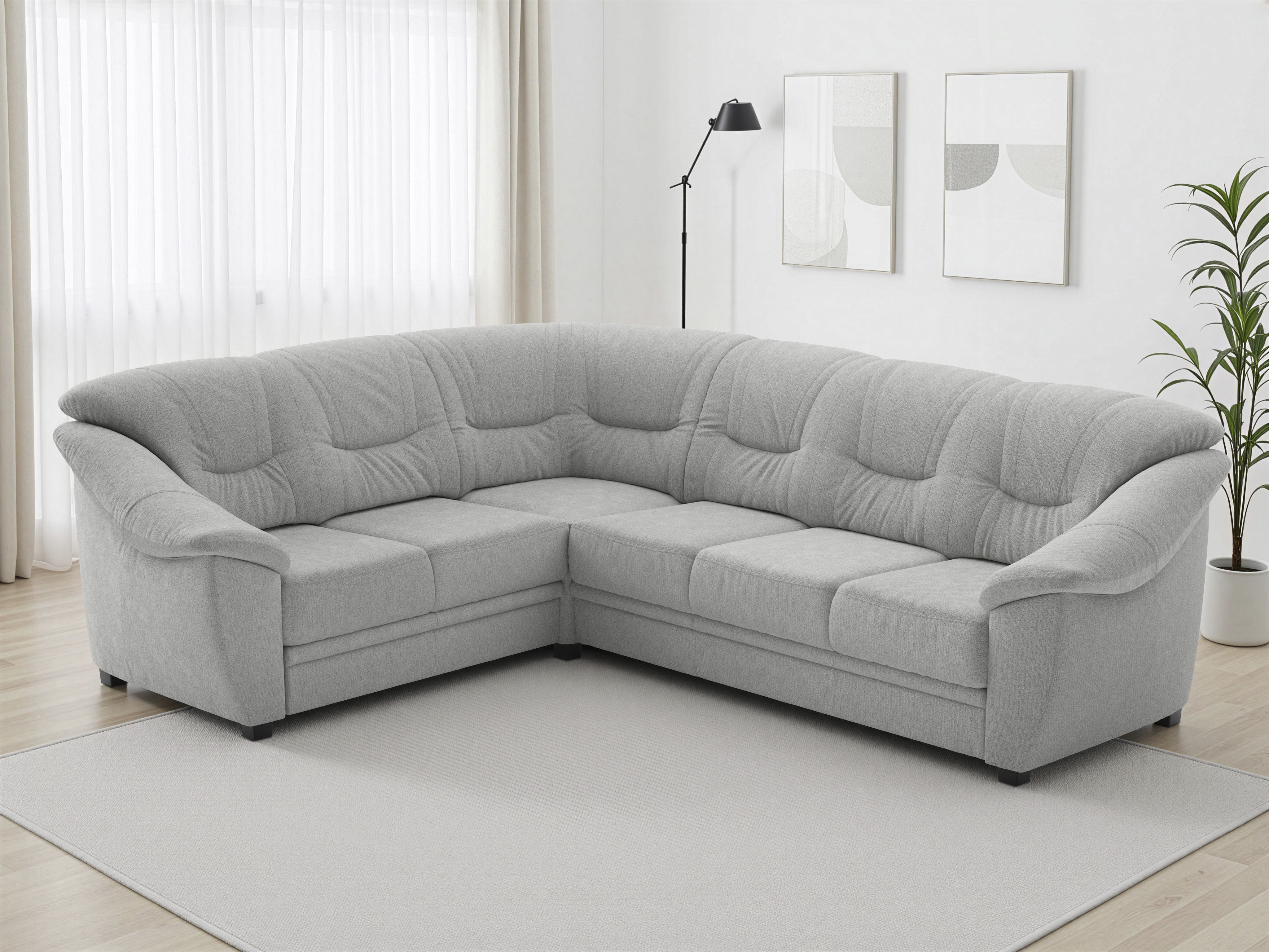 sit&more Ecksofa "Savona L-Form, B. 262 cm, Komfortsitz, Eckcouch mit Stoff- & Lederwahl" optional Schlaffunktion, Liegefl. 120x195 cm