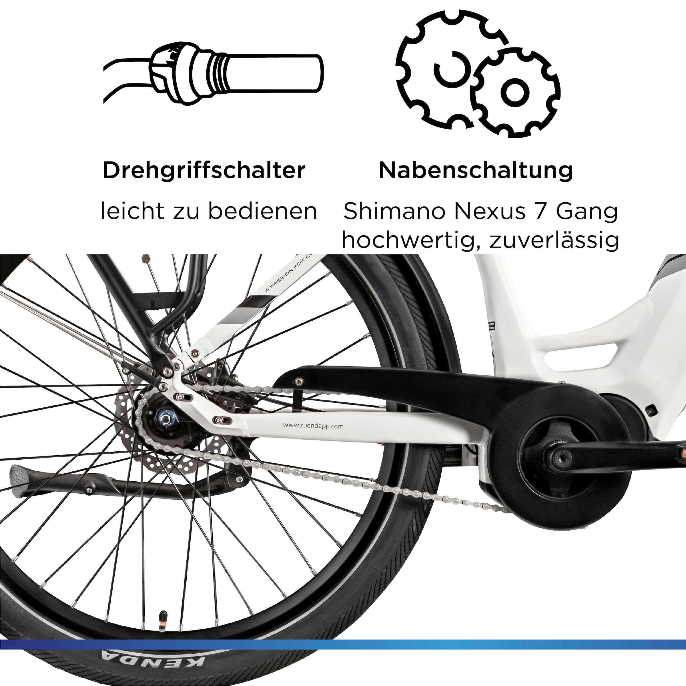 Zündapp »X885« 7 Gang Nabenschaltung Mittelmotor 250 W