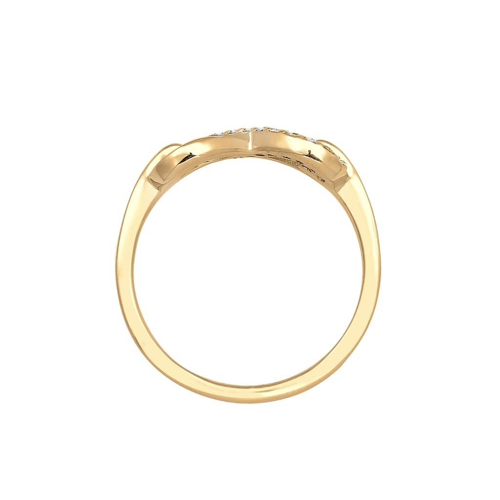 Elli DIAMONDS Verlobungsring »Infinity Symbol Diamant (0.065 ct.) 585 Gelbgold«