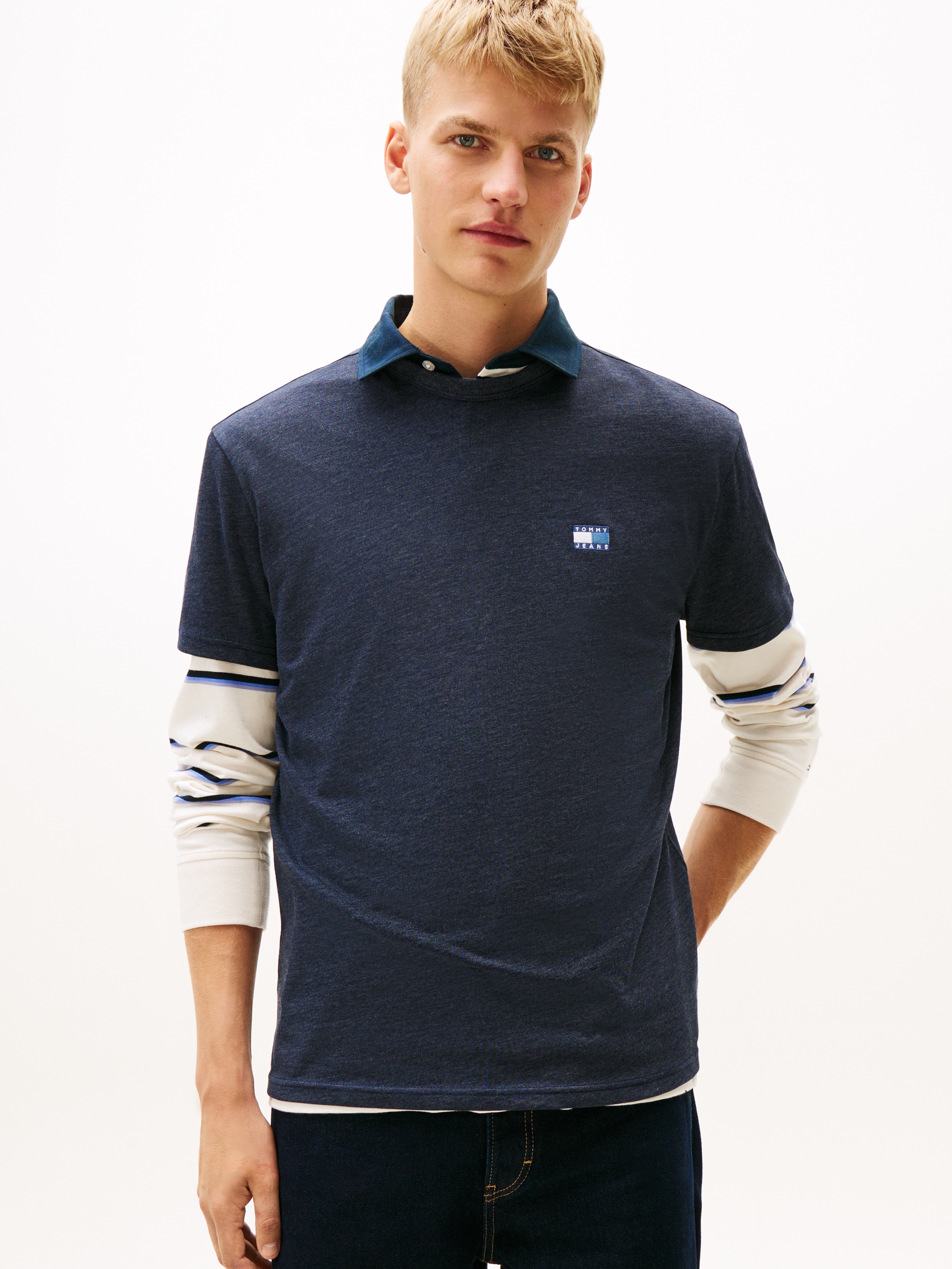 Tommy Jeans T-Shirt "TJM REG BADGE" Rundhals, Jersey, meliert, regular fit günstig online kaufen