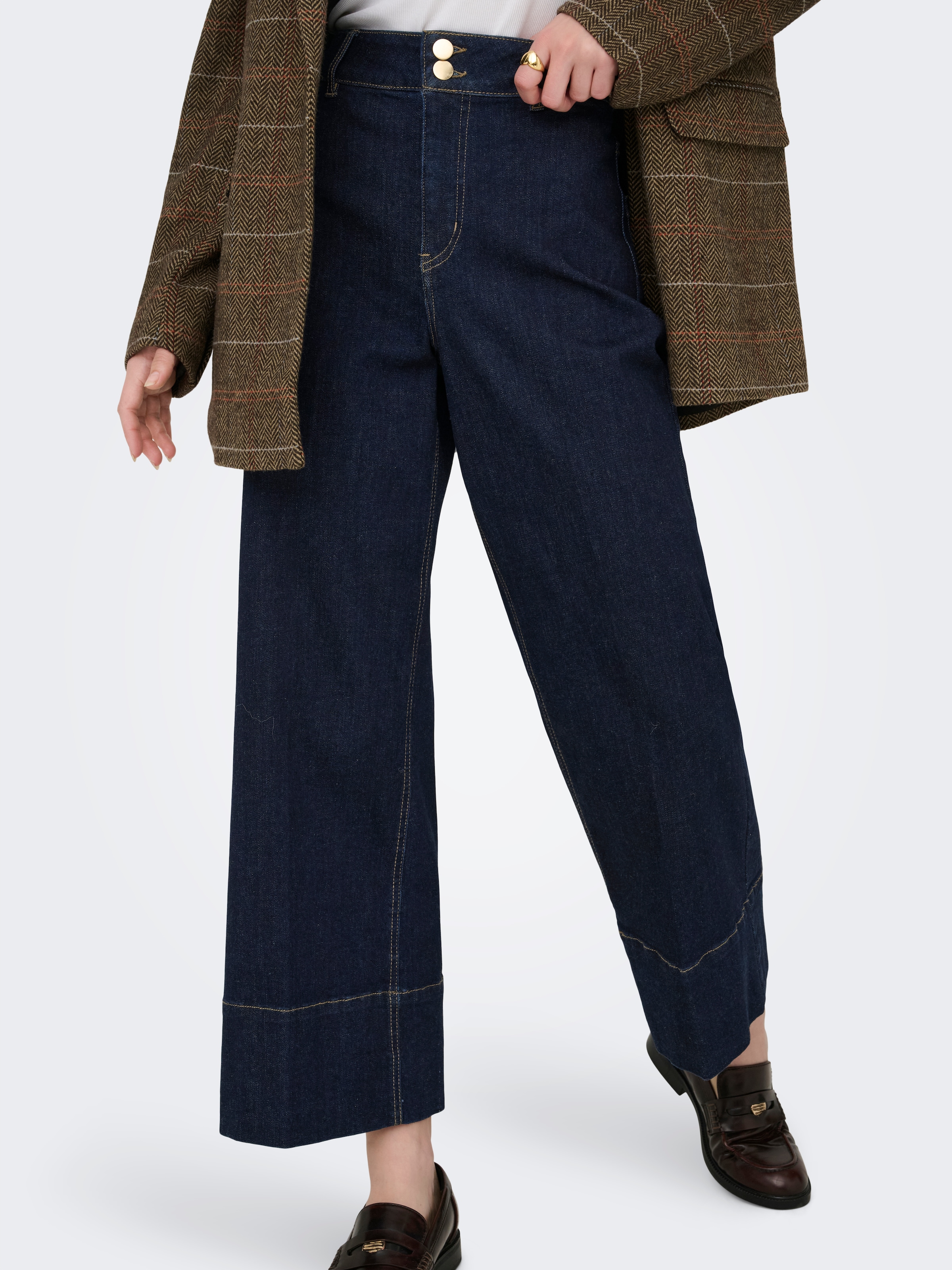 ONLY High-waist-Jeans "ONLMADISON HW DO BT CRP WD DNM GUA85NOOS" Materialmi günstig online kaufen
