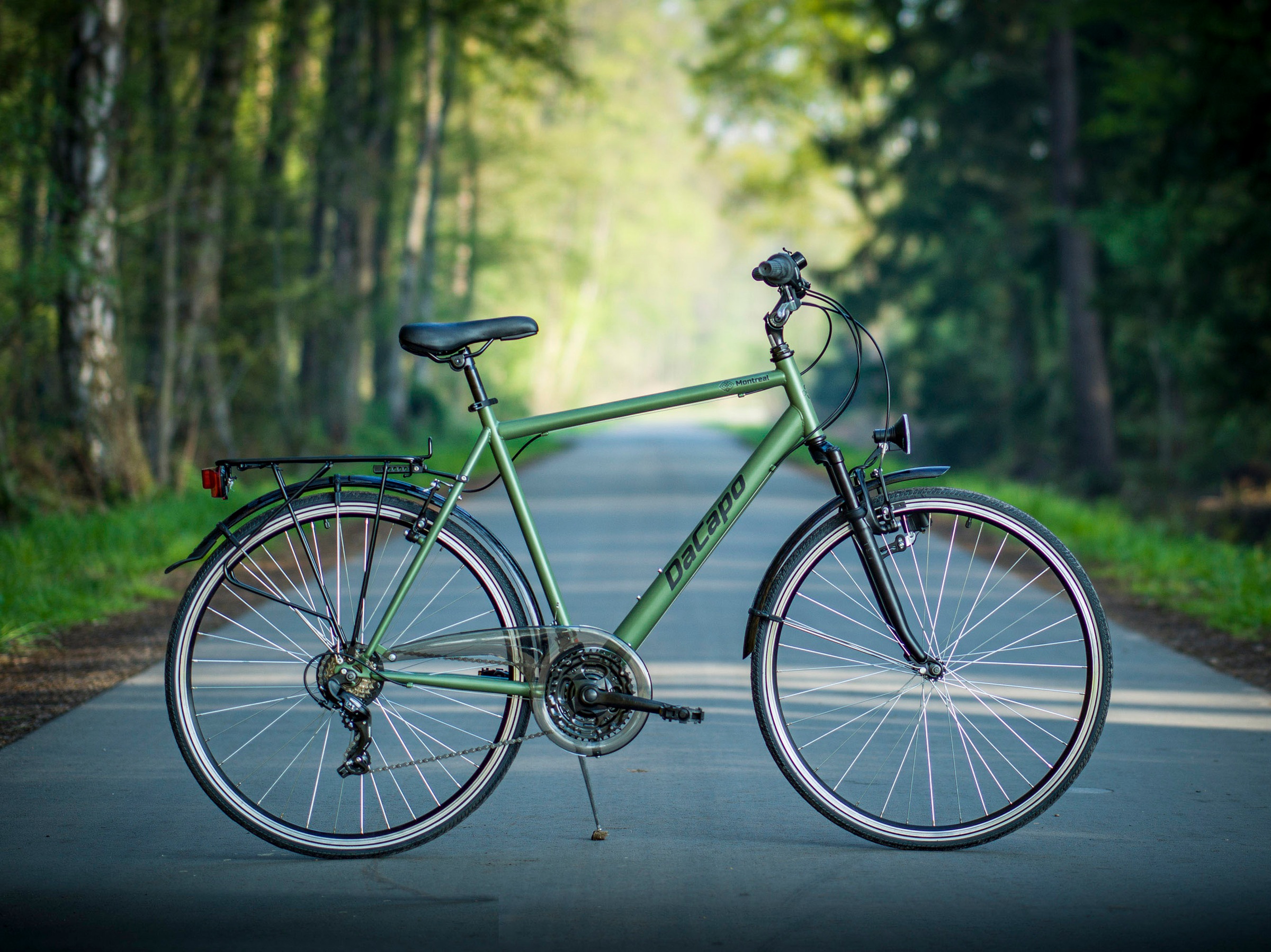 Dacapo Trekkingrad »Trekkingrad Herren 28'' Montreal Olivgrün 21 Gänge RH 58 cm«, 21 Gang, Kettenschaltung