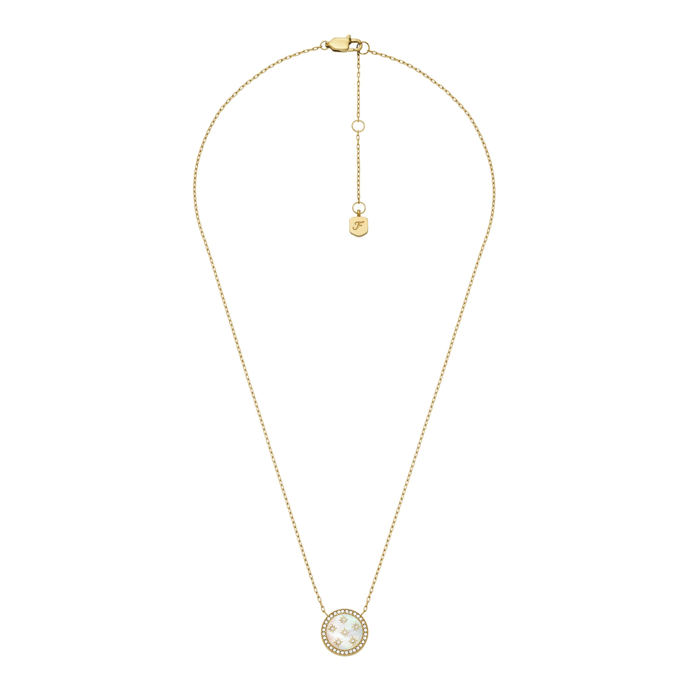 Fossil Kette mit Anhänger »Schmuck Geschenk Edelstahl JEWELRY, JF04865710«, mit Glasstein - mit Perlmutt