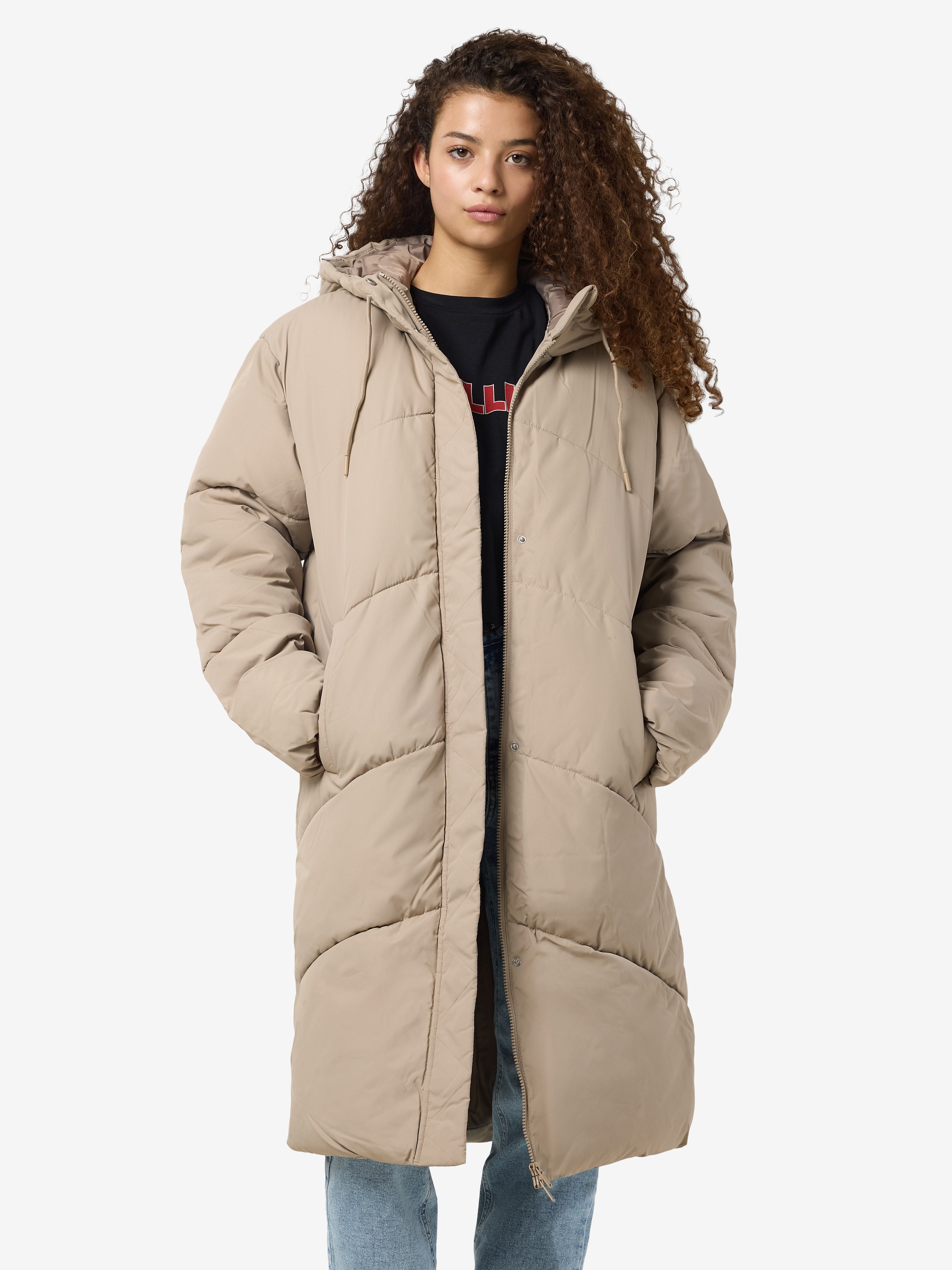 Noisy may Steppjacke "NMTENNA L/S LONG JACKET NOOS" mit Kapuze günstig online kaufen