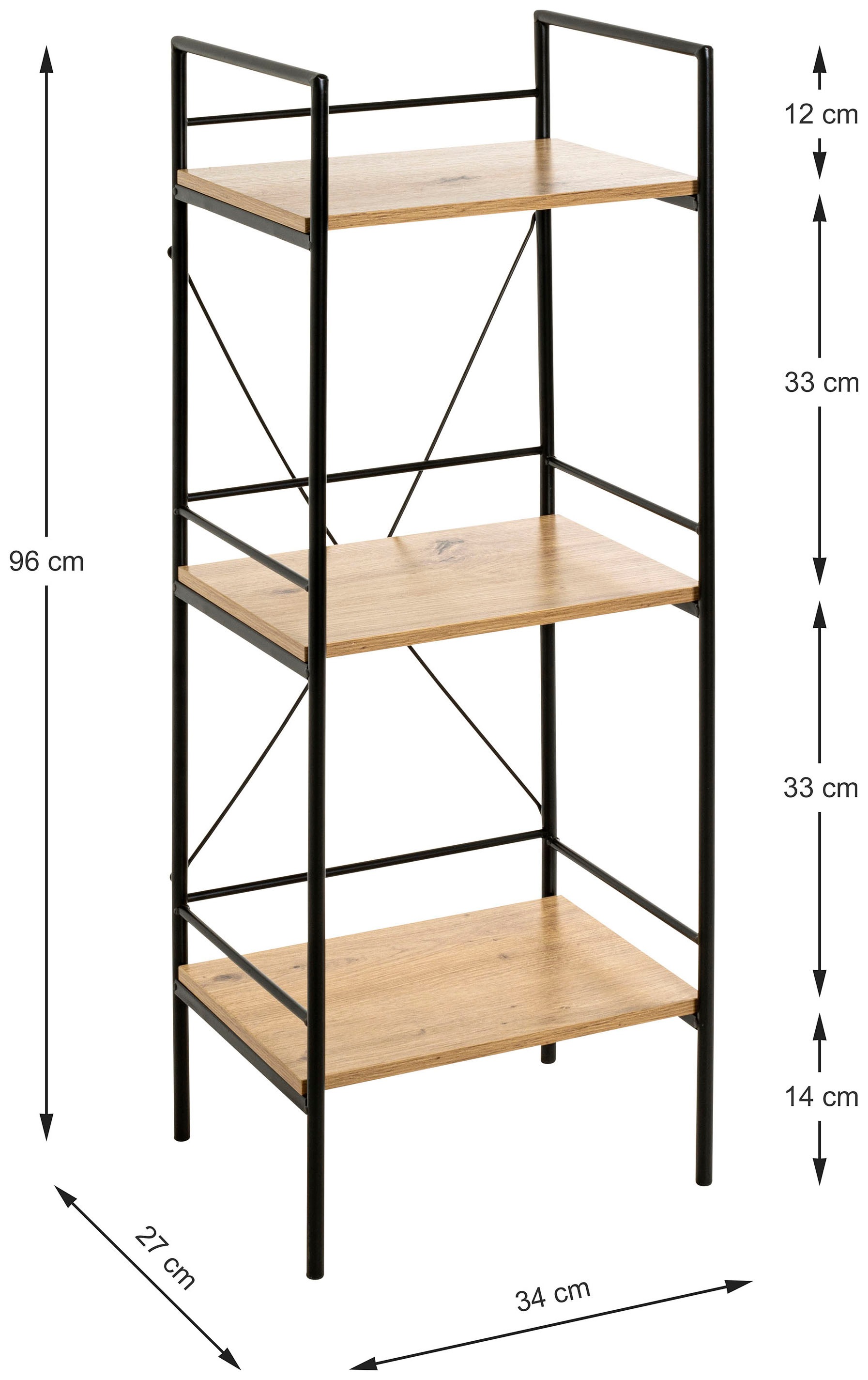 HAKU Regal »Aufbewahrungsregal, Dekoregal, Standregal« rechteckig - aus MDF Braun - B/T/H 34/27/96 cm